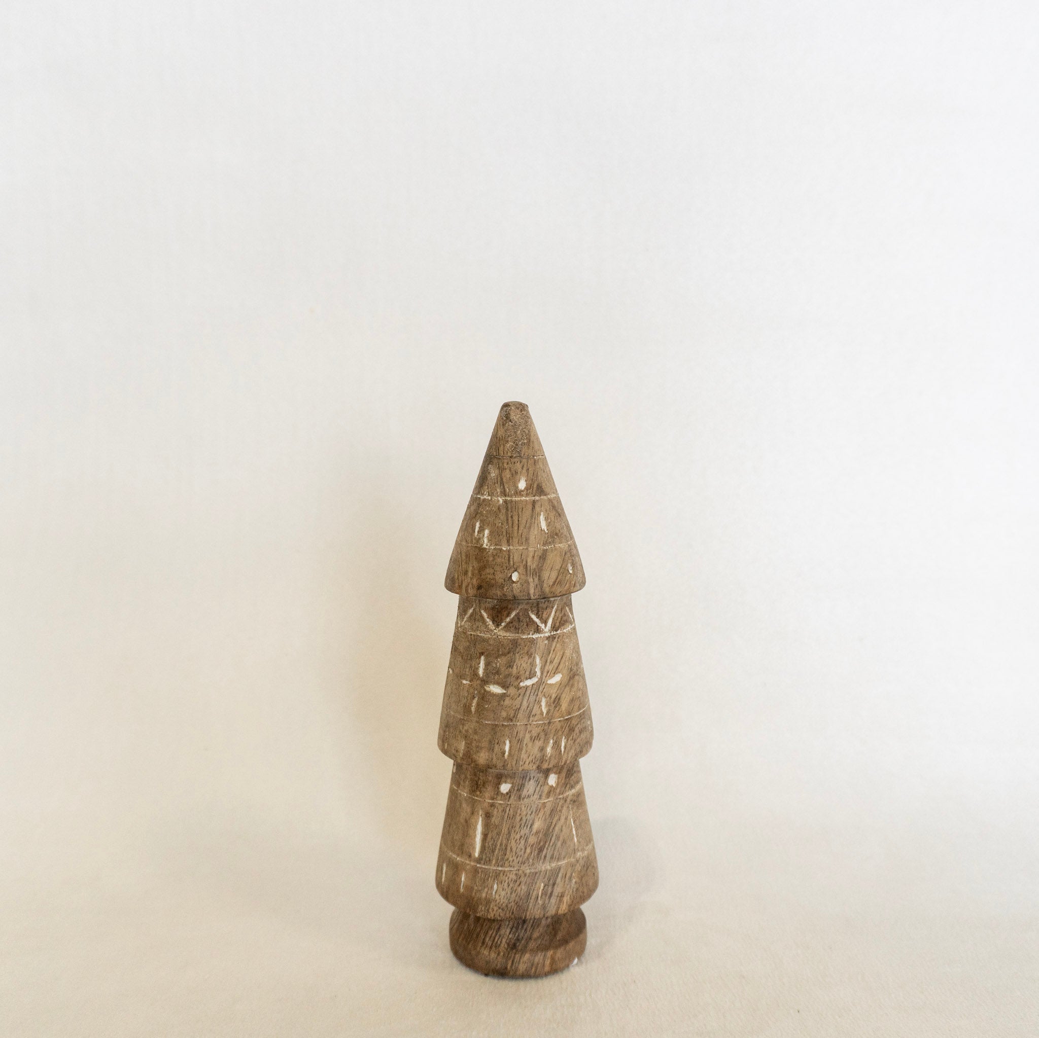 Carved Mango Wood Tree w/Design