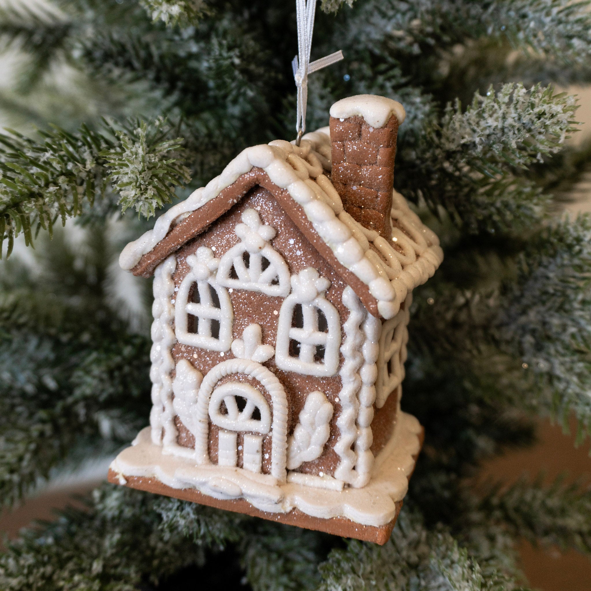 Lighted Gingerbread House Ornament (3)