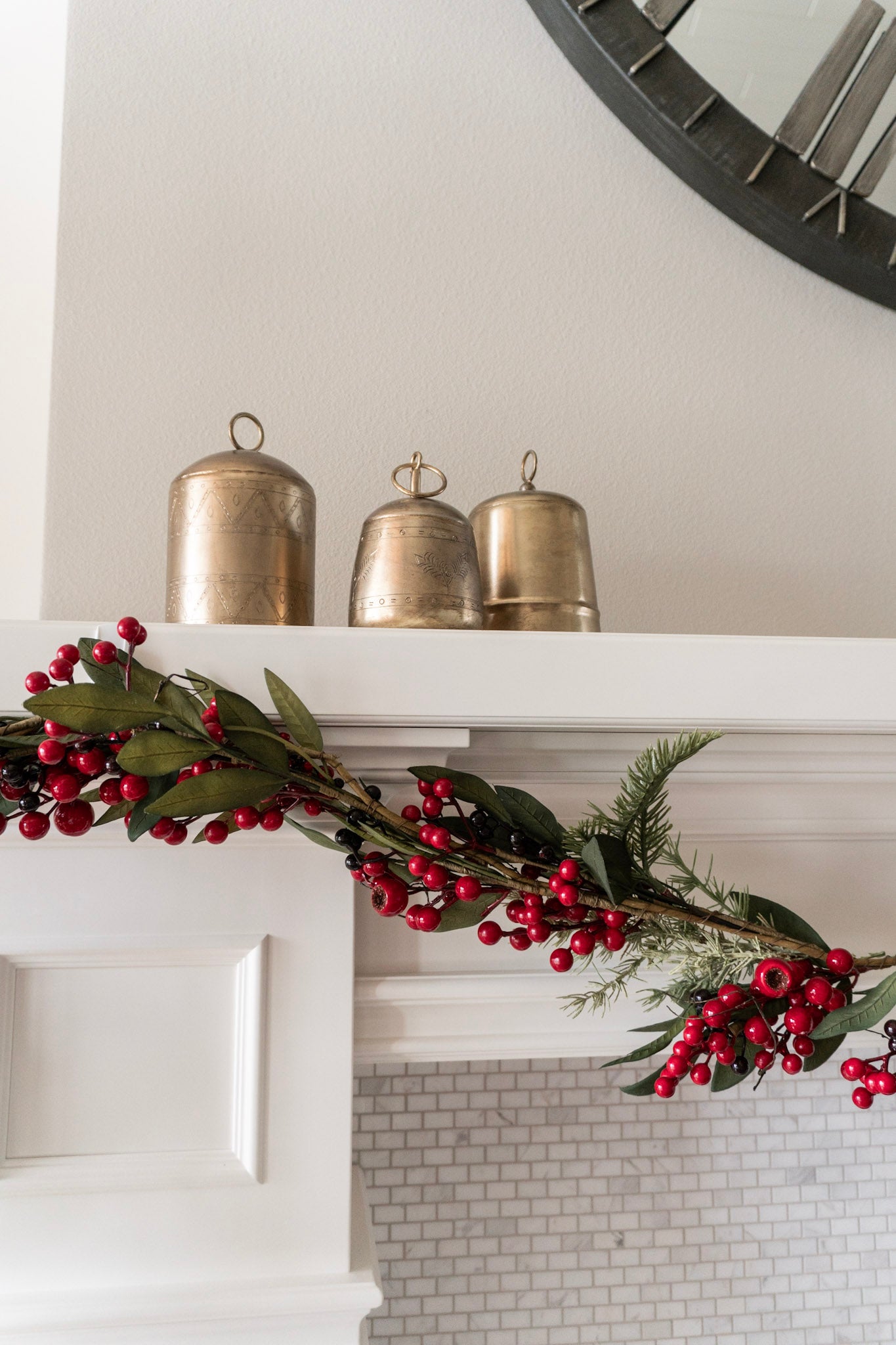 72" Spruce Garland w/Red Berries & Pinecones