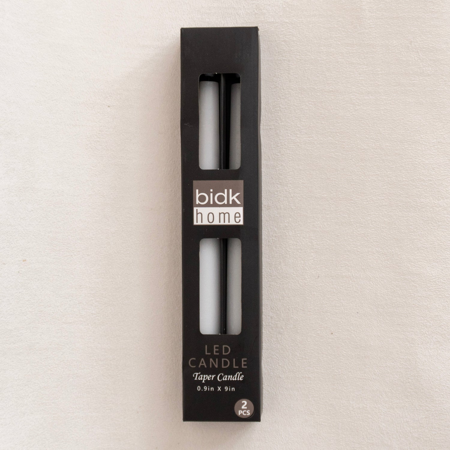 Pointed White Flameless Taper Candle 2pc