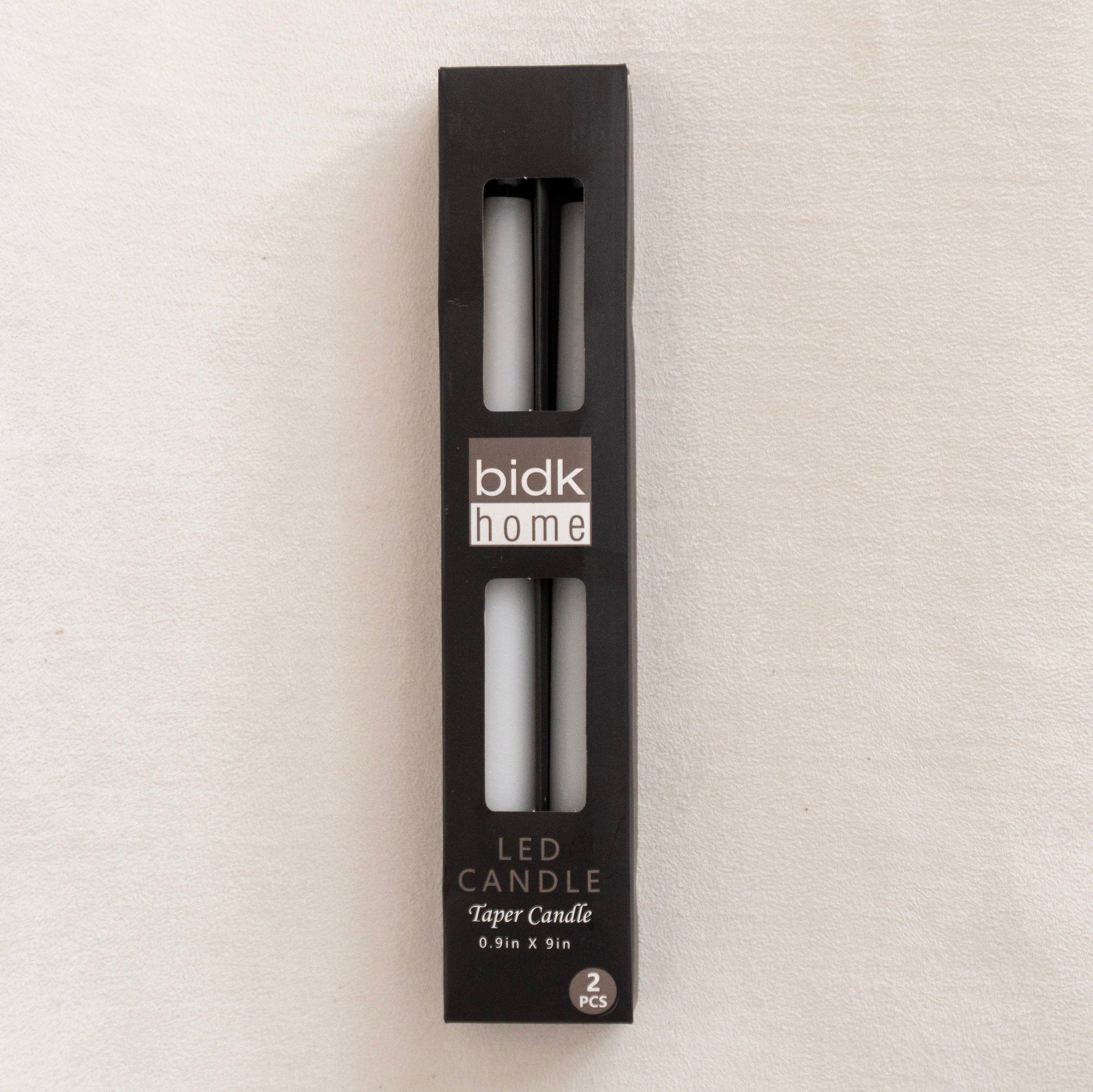 Pointed White Flameless Taper Candle 2pc