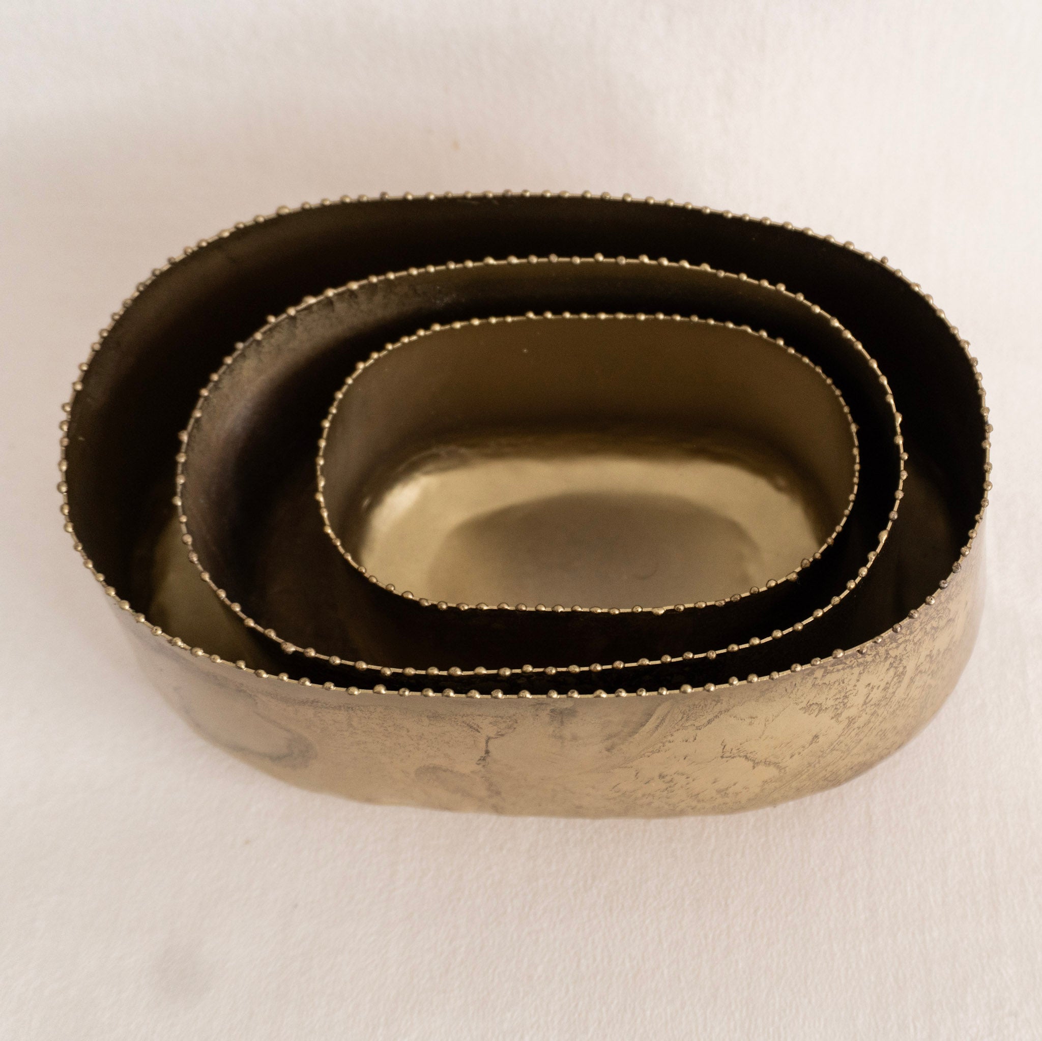 Antique Gold Metal Planter
