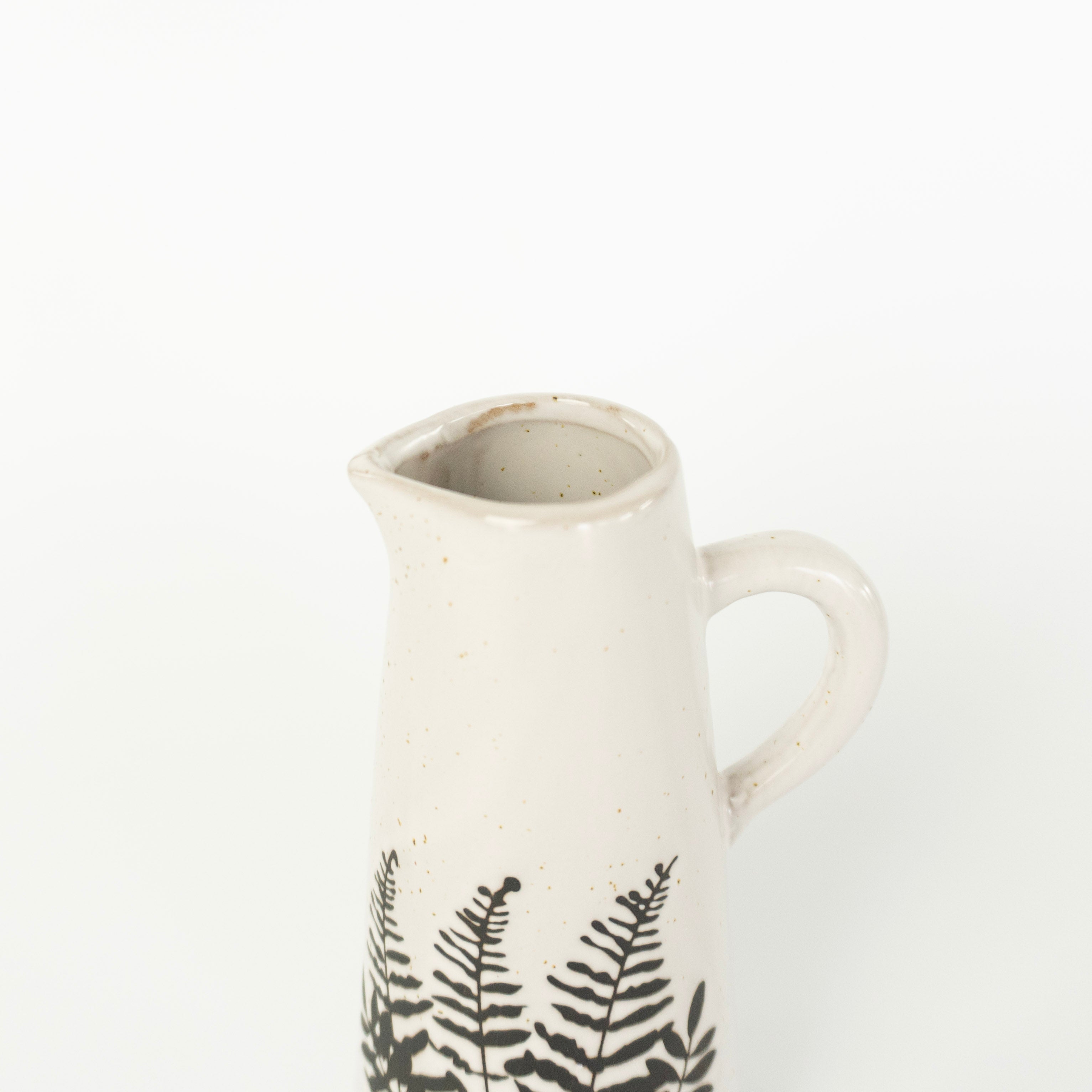 Black/White Fern Pattern Pitcher