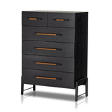 Rosedale 6 Drawer Tall Dresser - Ebony Oak Veneer | ready to ship!
