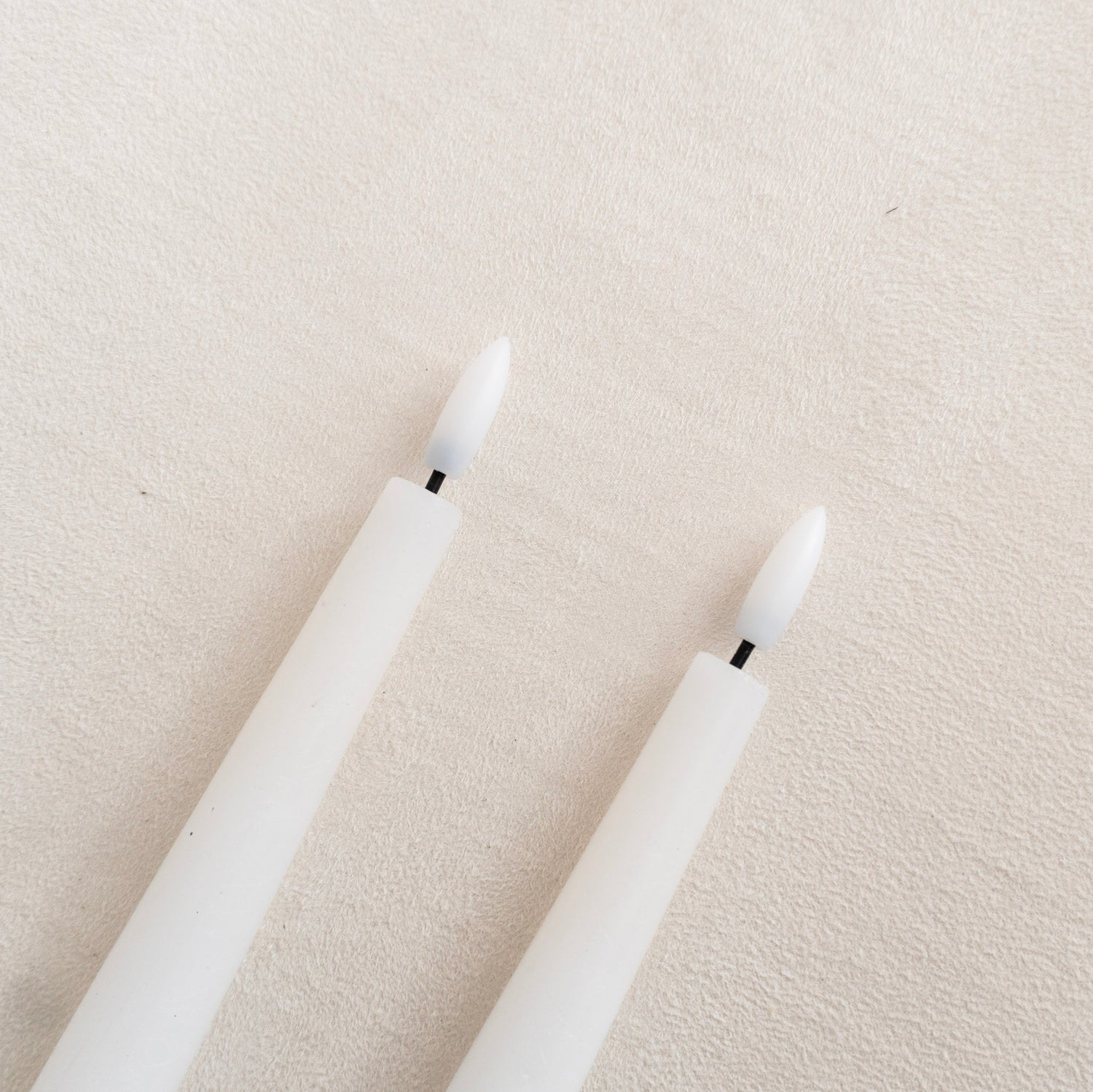 Pointed White Flameless Taper Candle 2pc