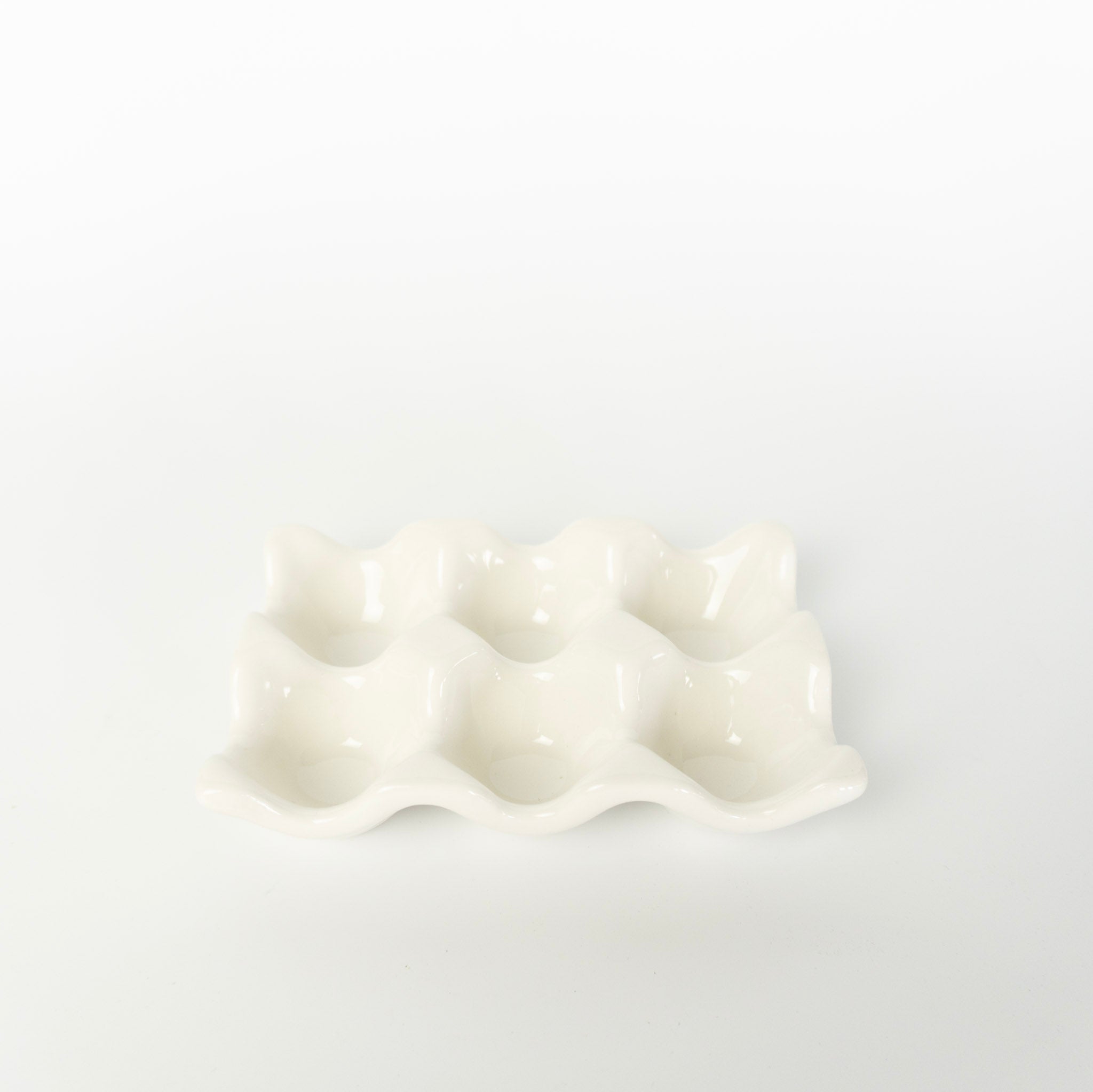 White Ceramic Egg Tray