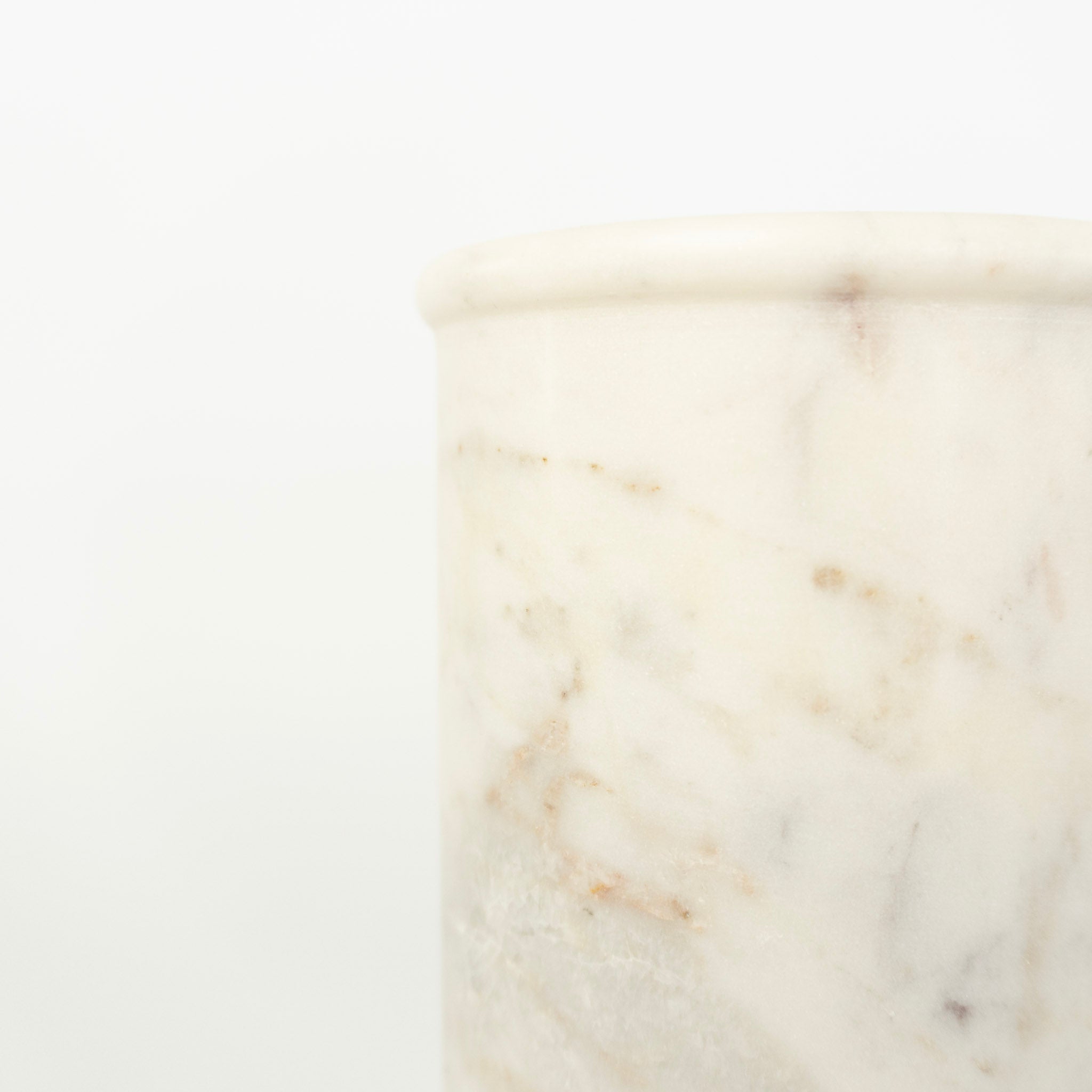 7" White Marble Jar