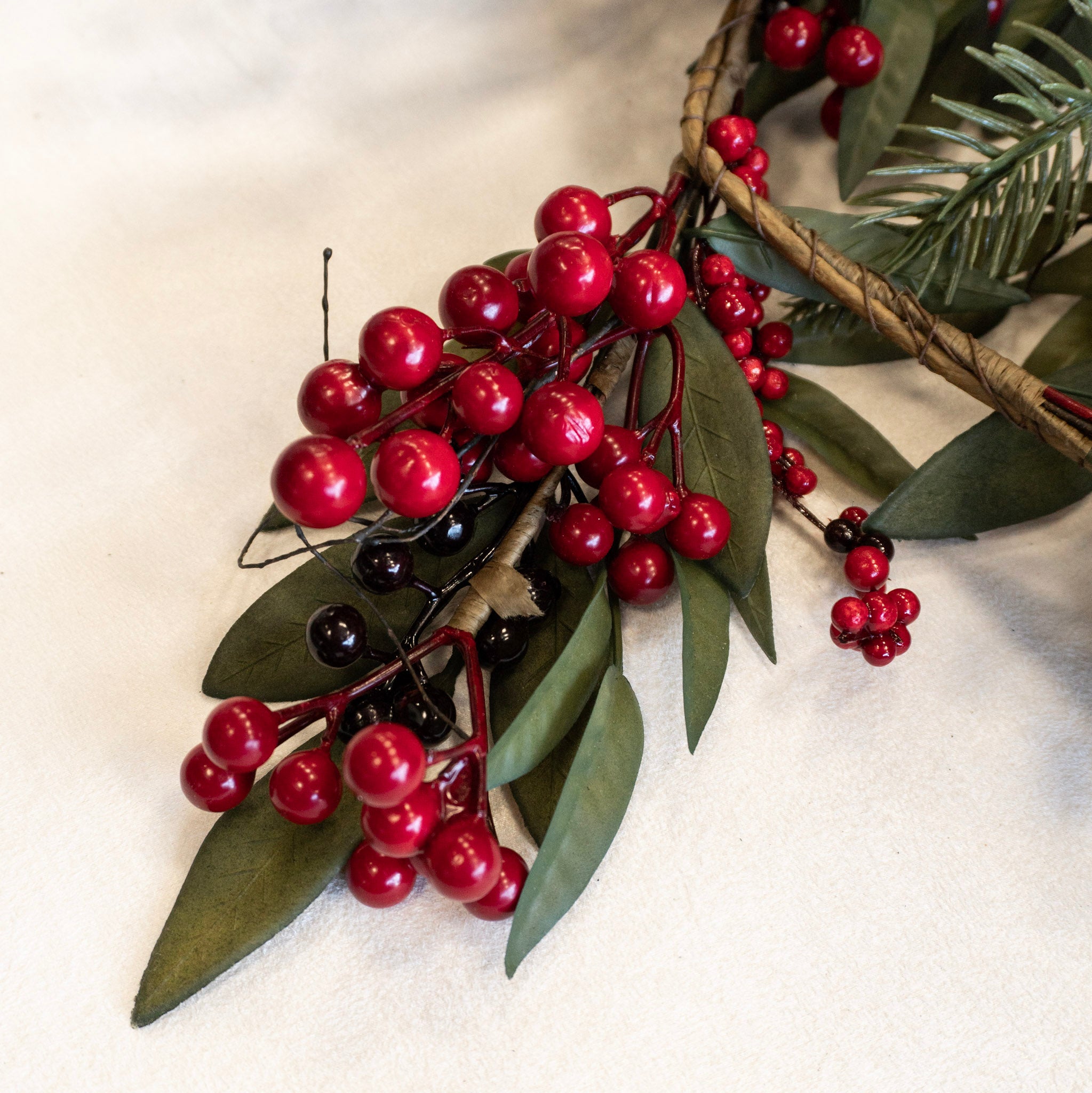 72" Spruce Garland w/Red Berries & Pinecones