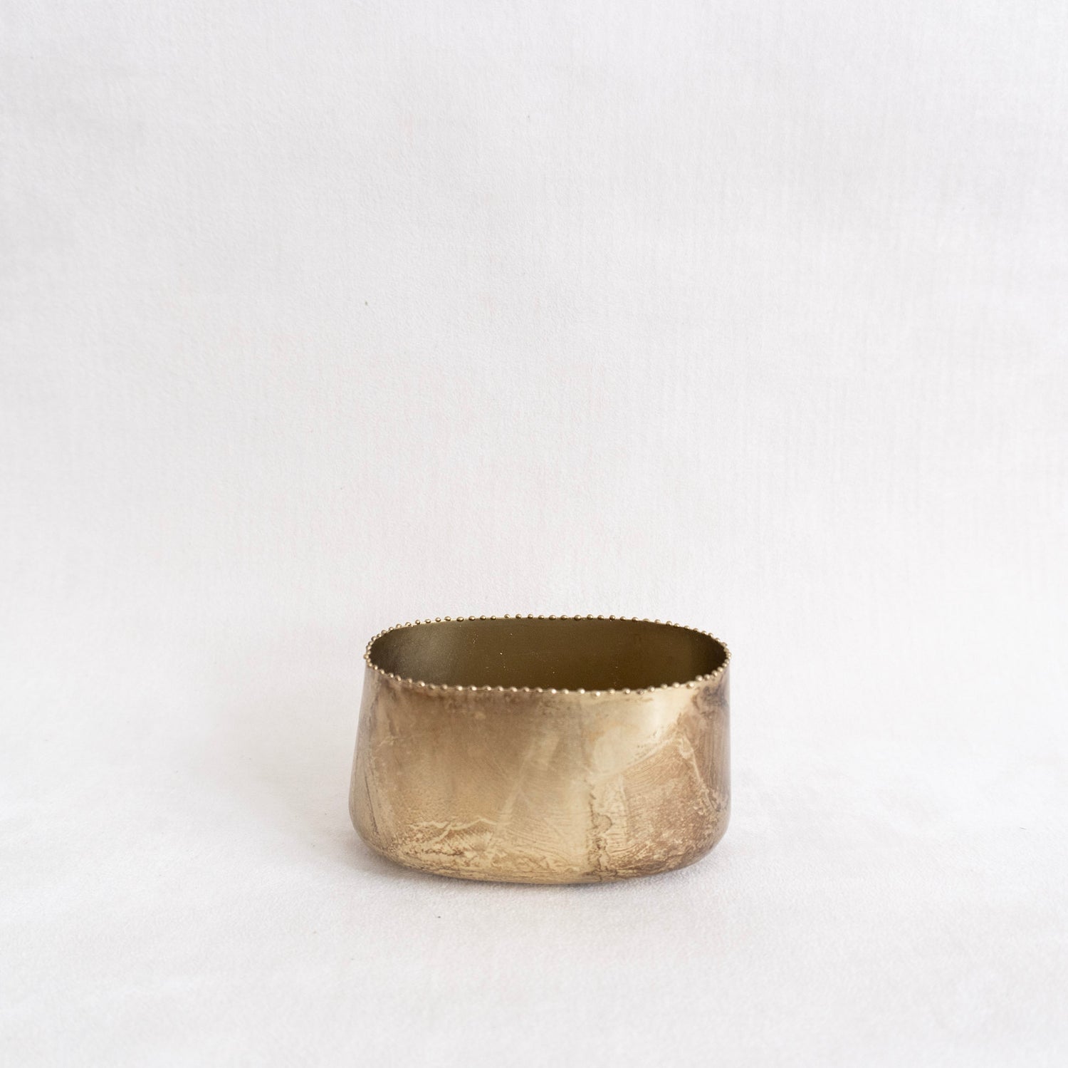 Antique Gold Metal Planter