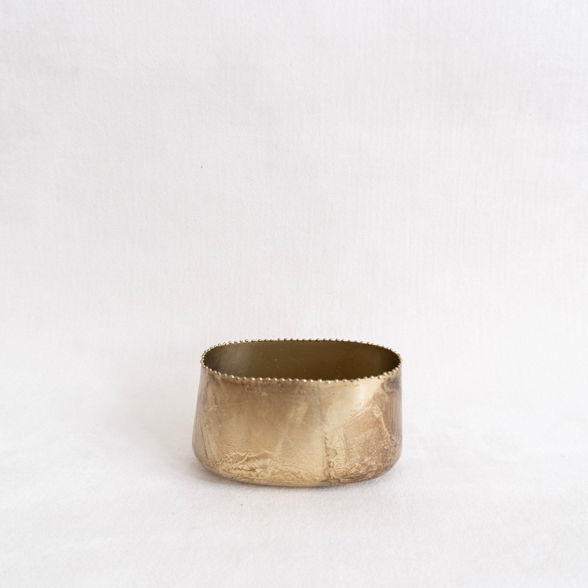 Antique Gold Metal Planter