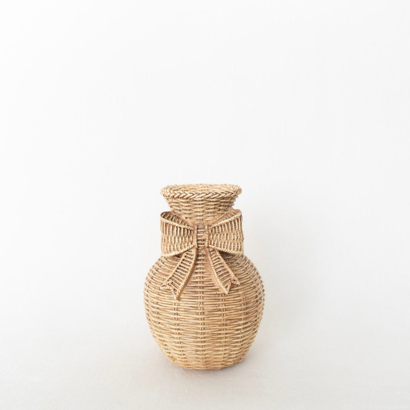 6" Polyresin Bow Weave Vase