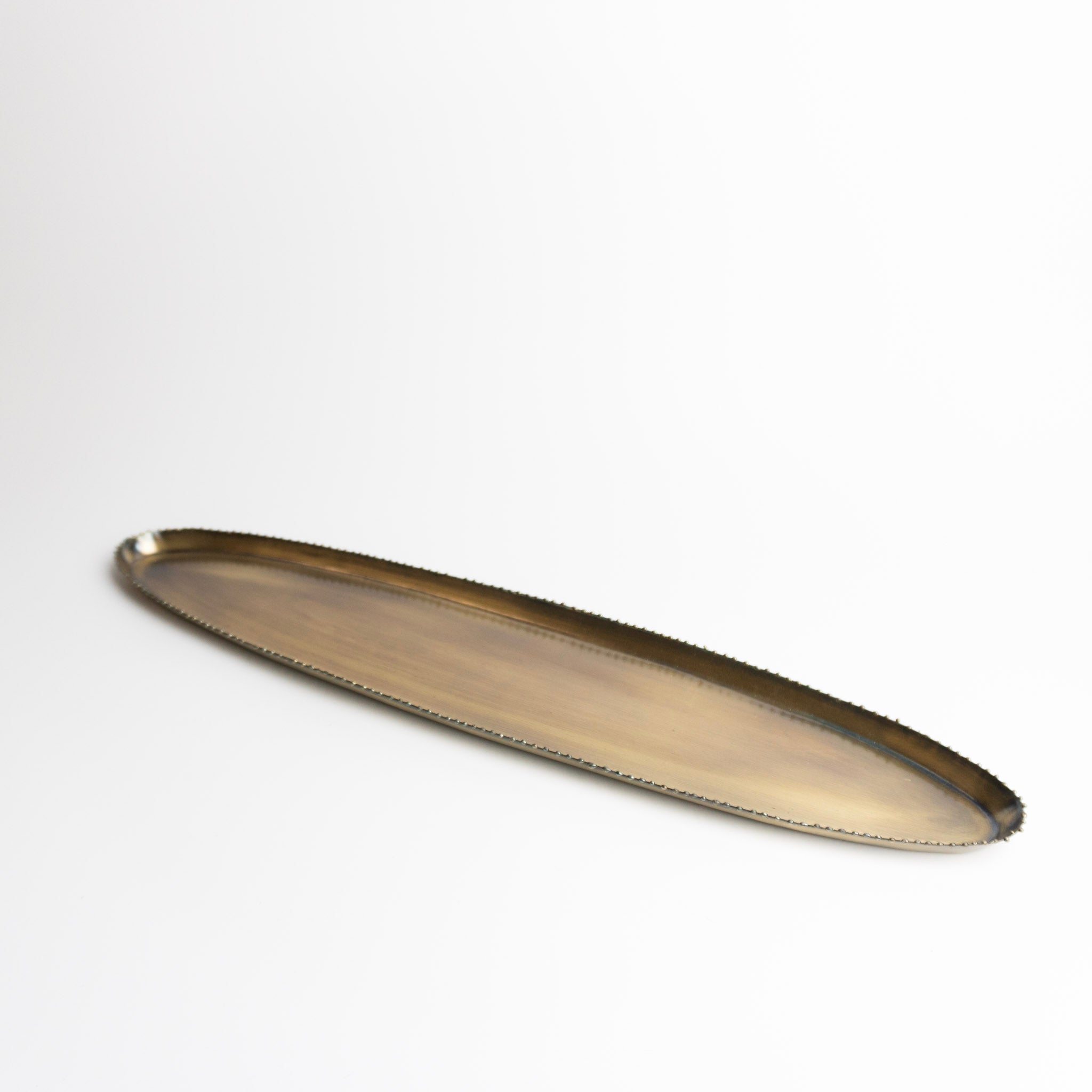 Antique Brass Oval Metal Tray