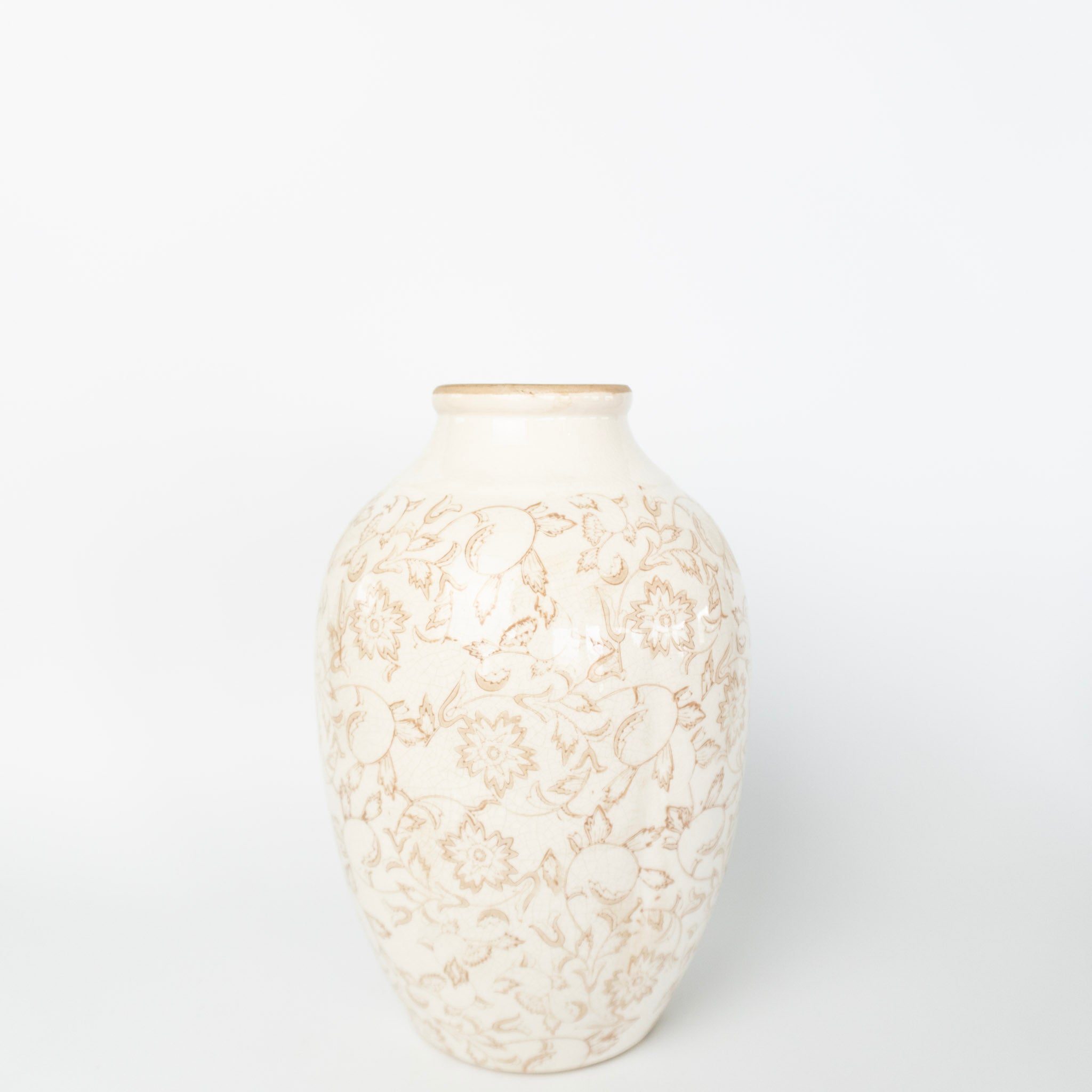 12" Beige Heirloom Vase