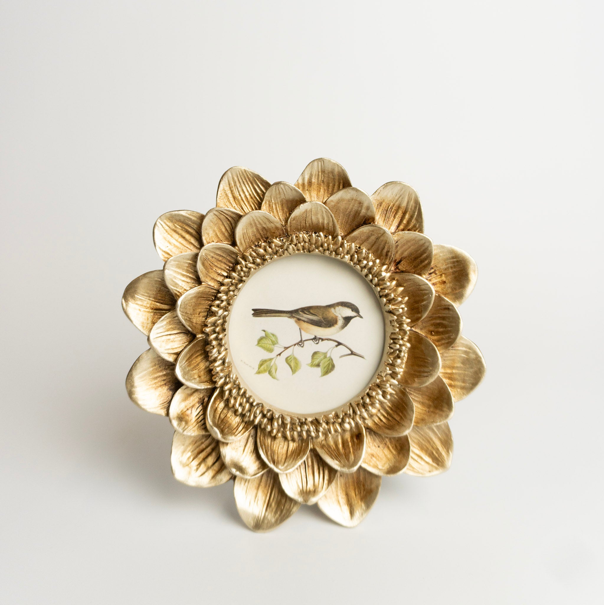 3x3 Gold Flower Edge Photo Frame