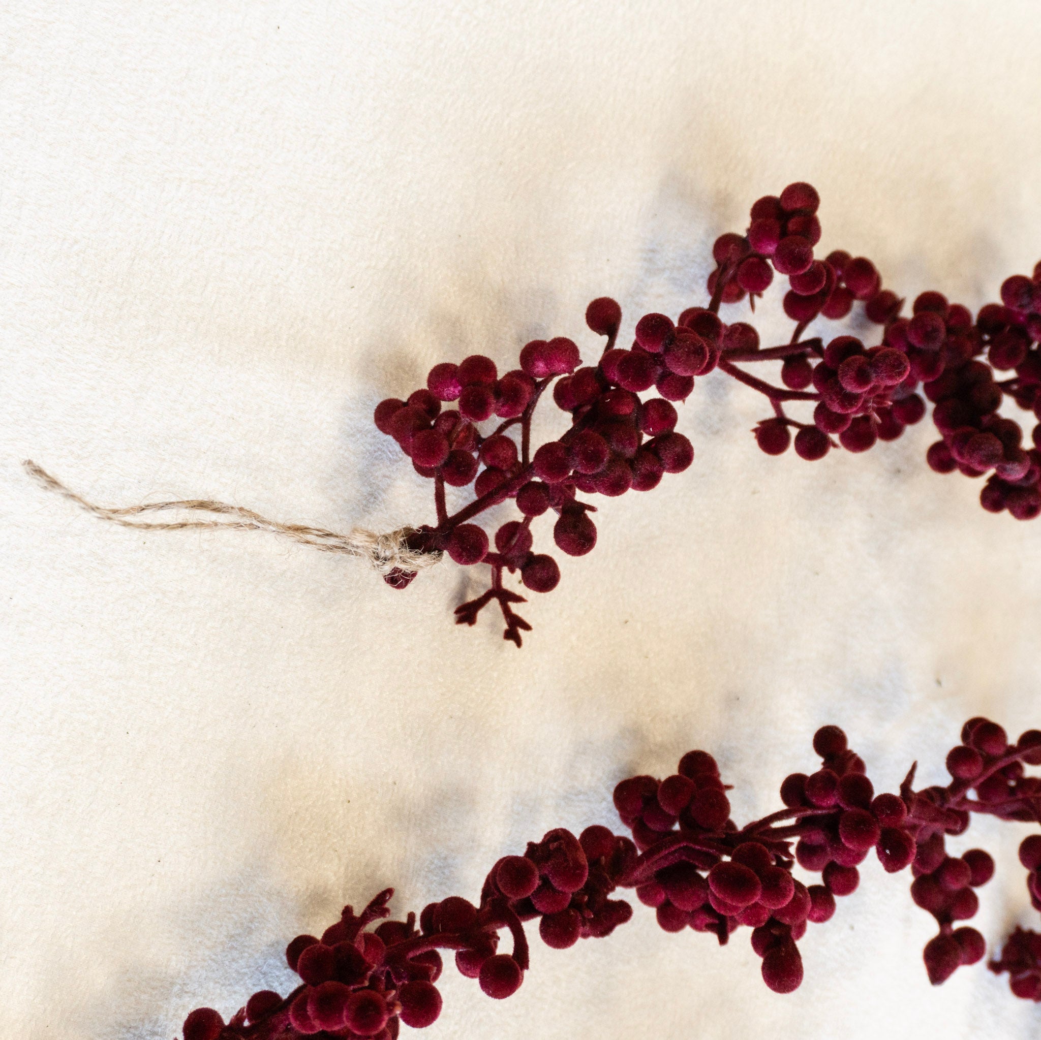 72" Burgundy Flocked Ball Garland