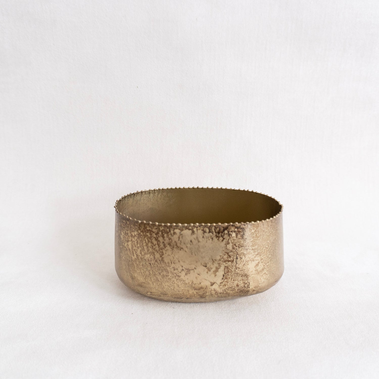 Antique Gold Metal Planter