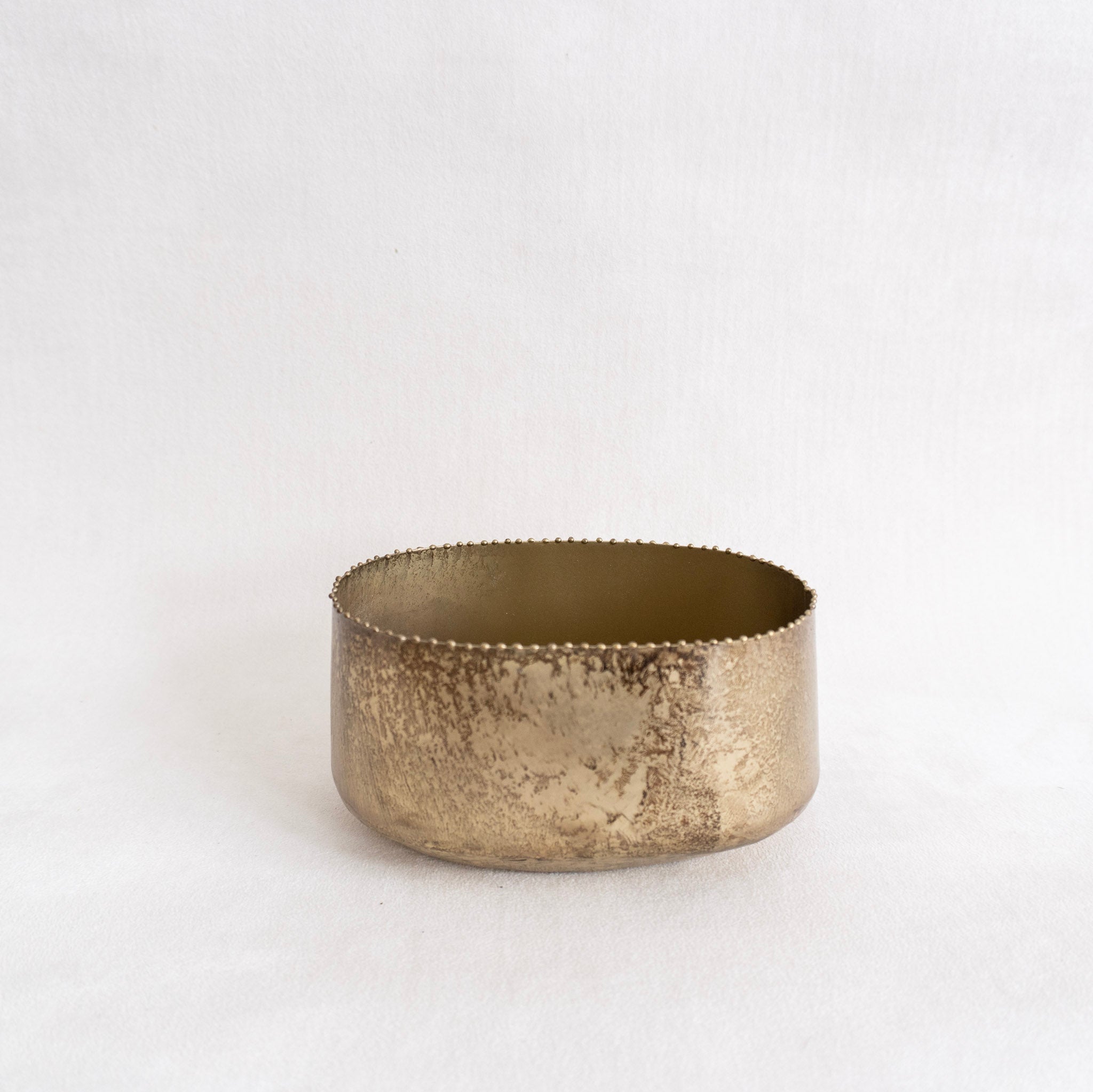 Antique Gold Metal Planter