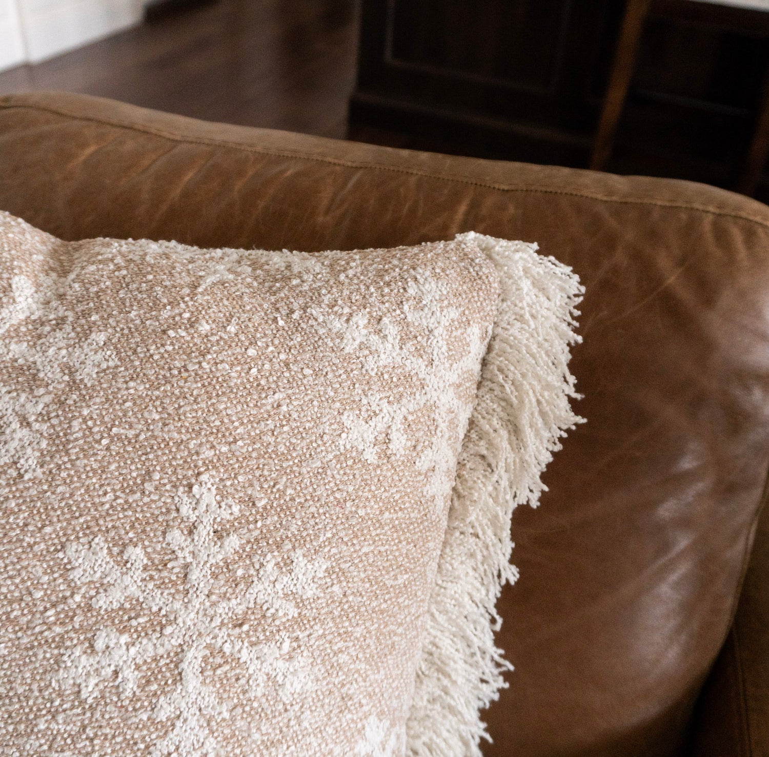 Cotton Blend Jacquard Reversible Pillow