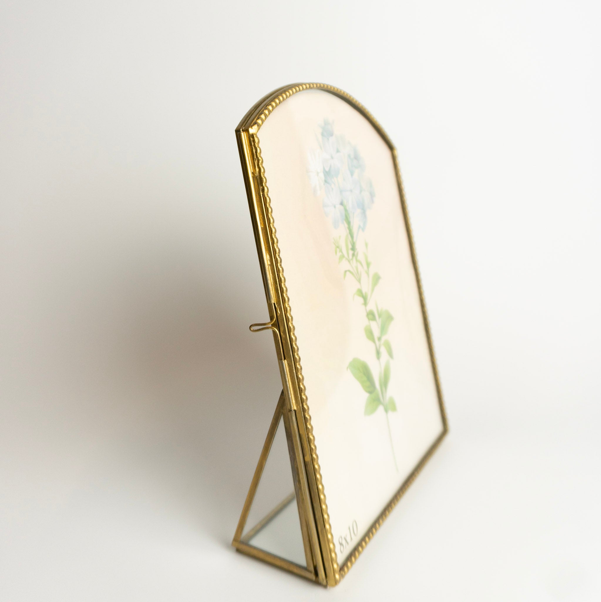 8x10 Brass Antique Arch Standing Photo Frame