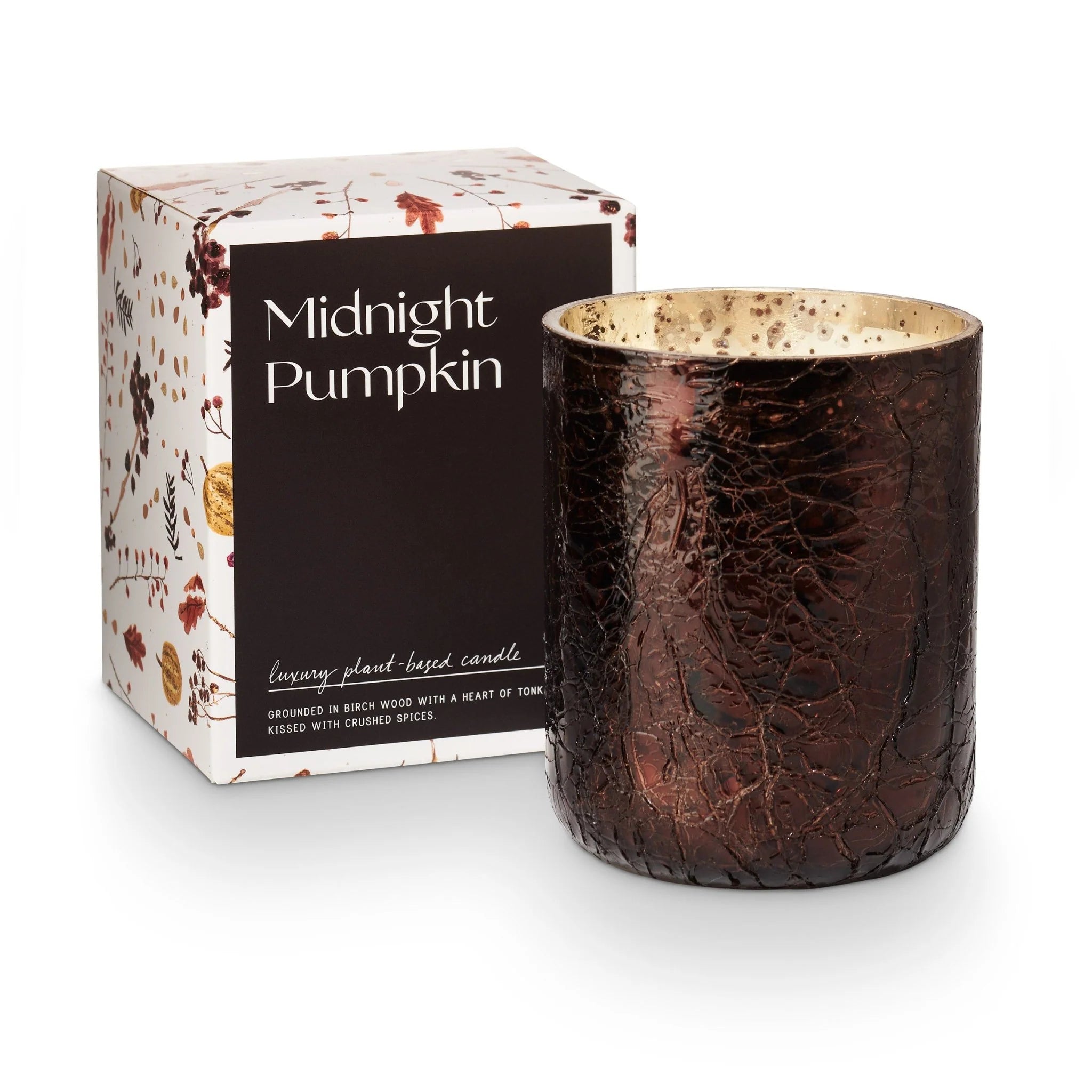 Midnight Pumpkin Crackle Glass Candle