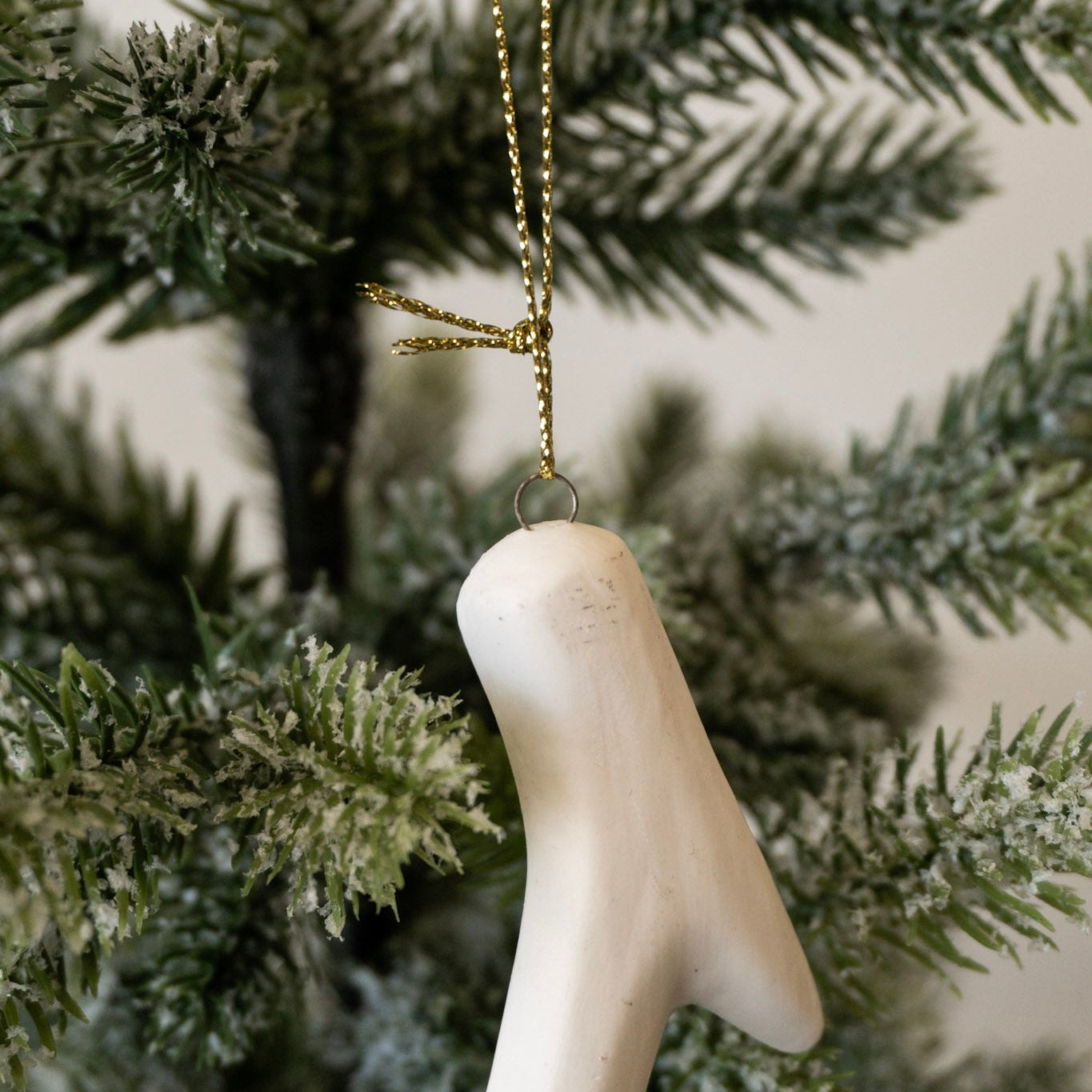 Stoneware Deer Antler Ornament