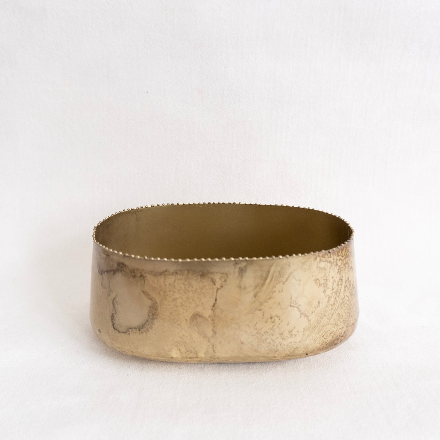 Antique Gold Metal Planter