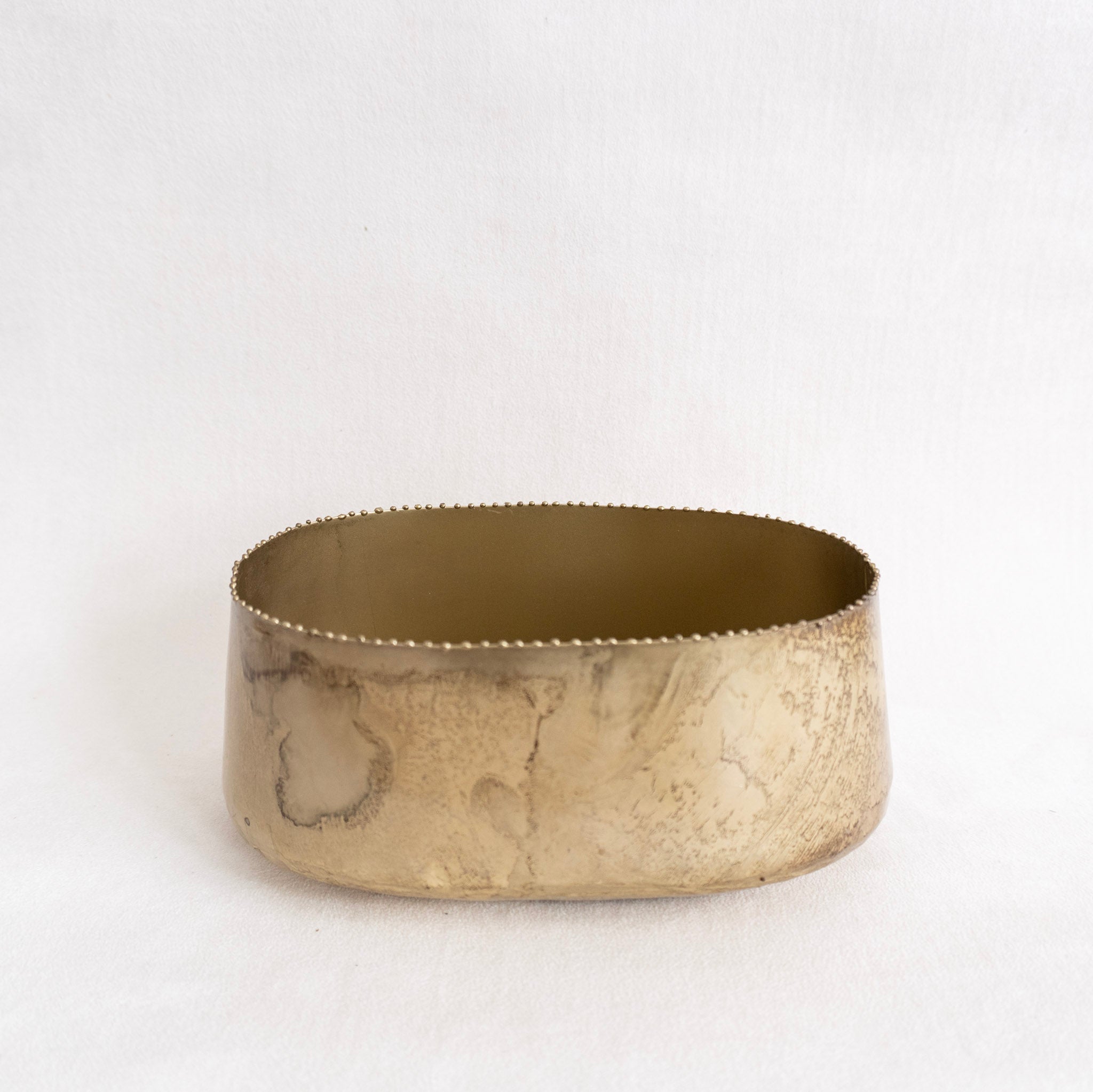 Antique Gold Metal Planter