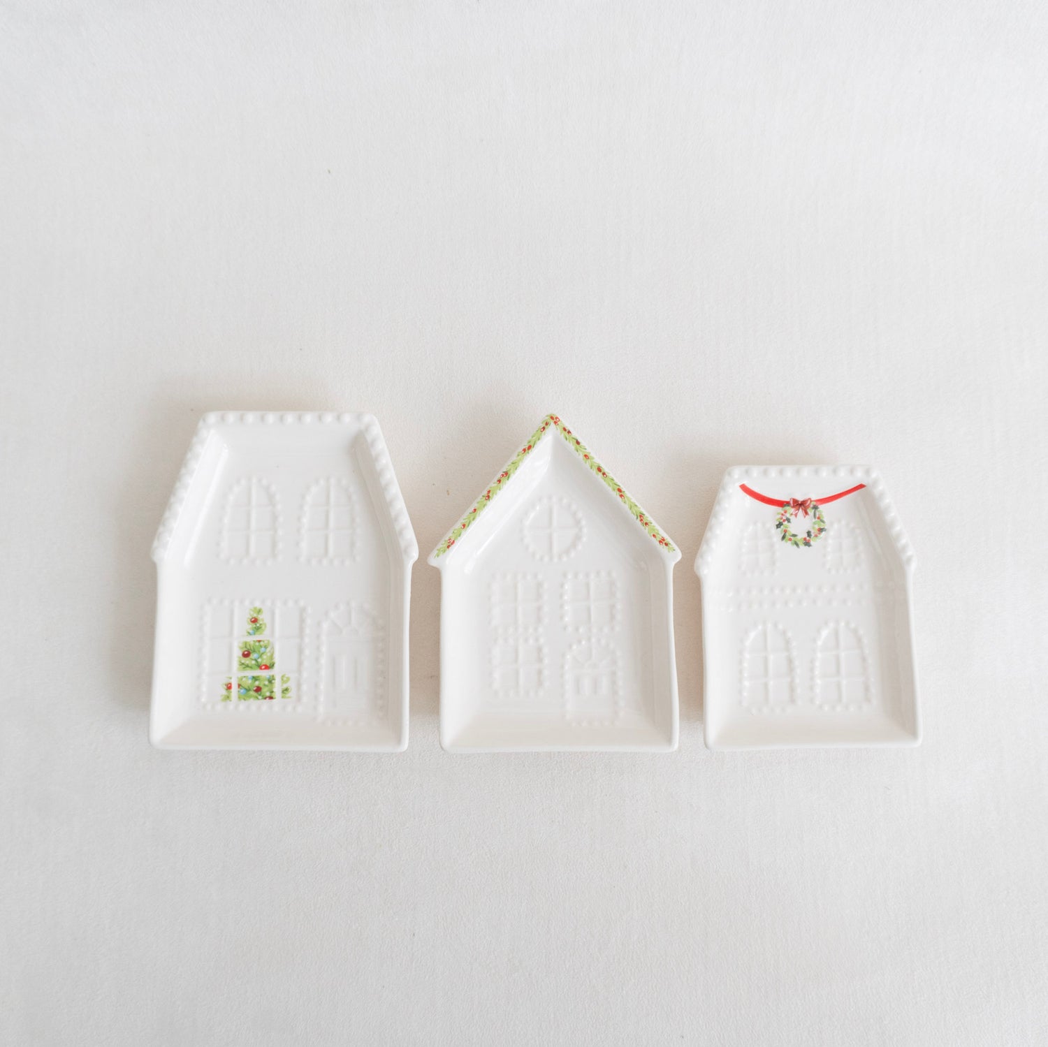 Stoneware House Plate- Set of 3