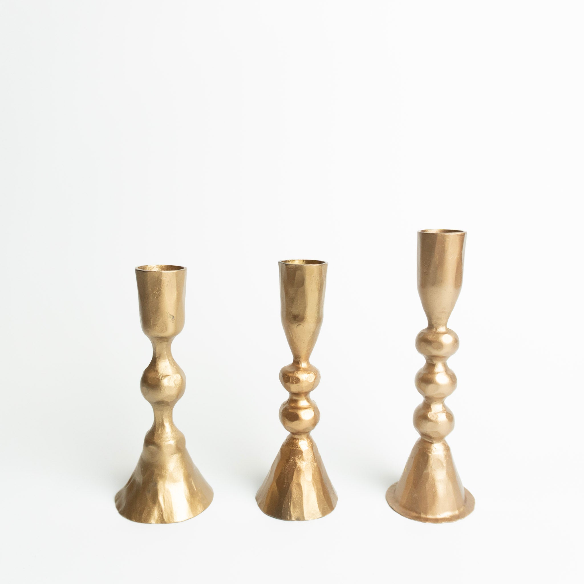 Hand-Forged Cast Iron Candlesticks