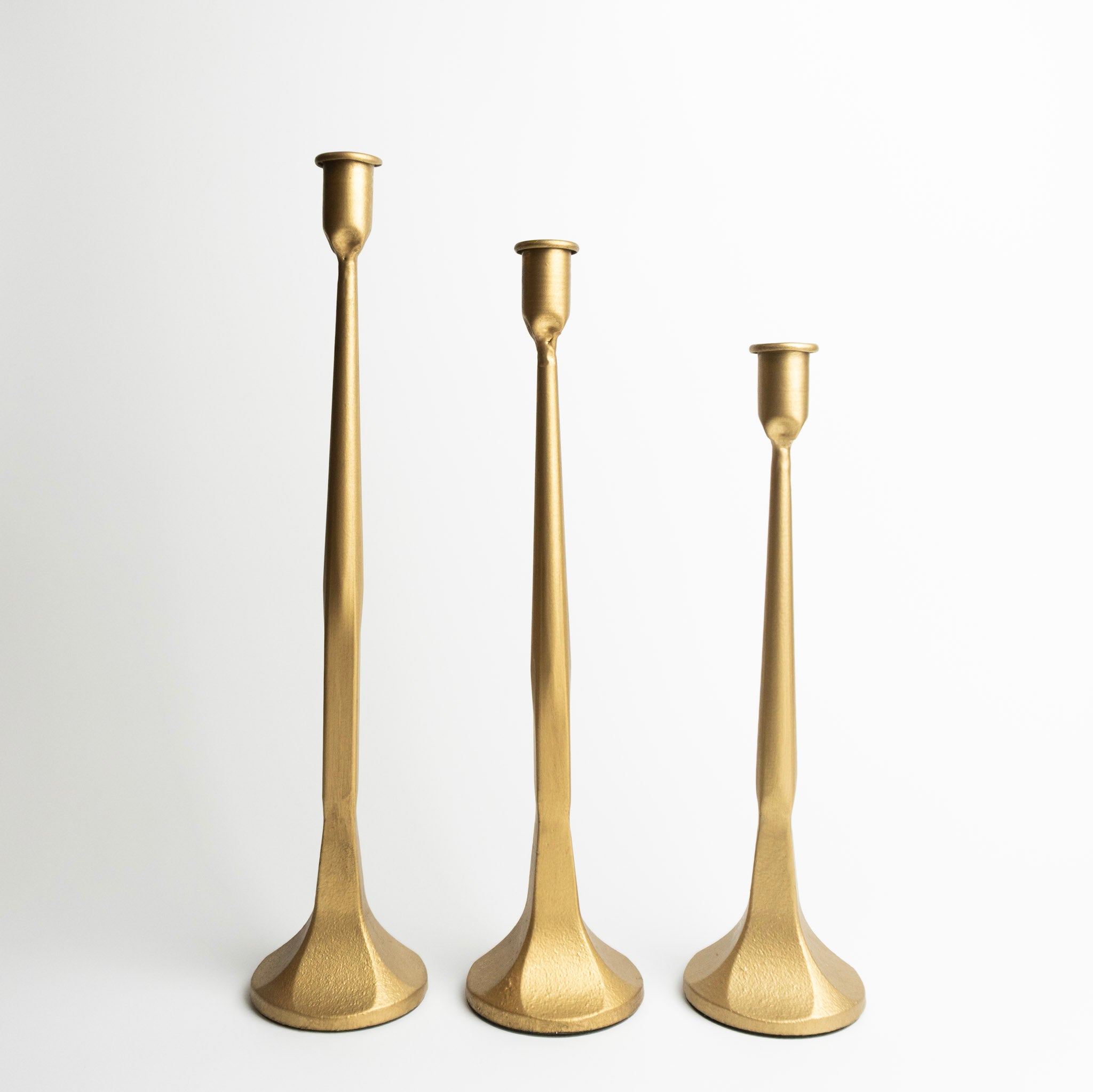 Gold Cast Iron Candlesticks