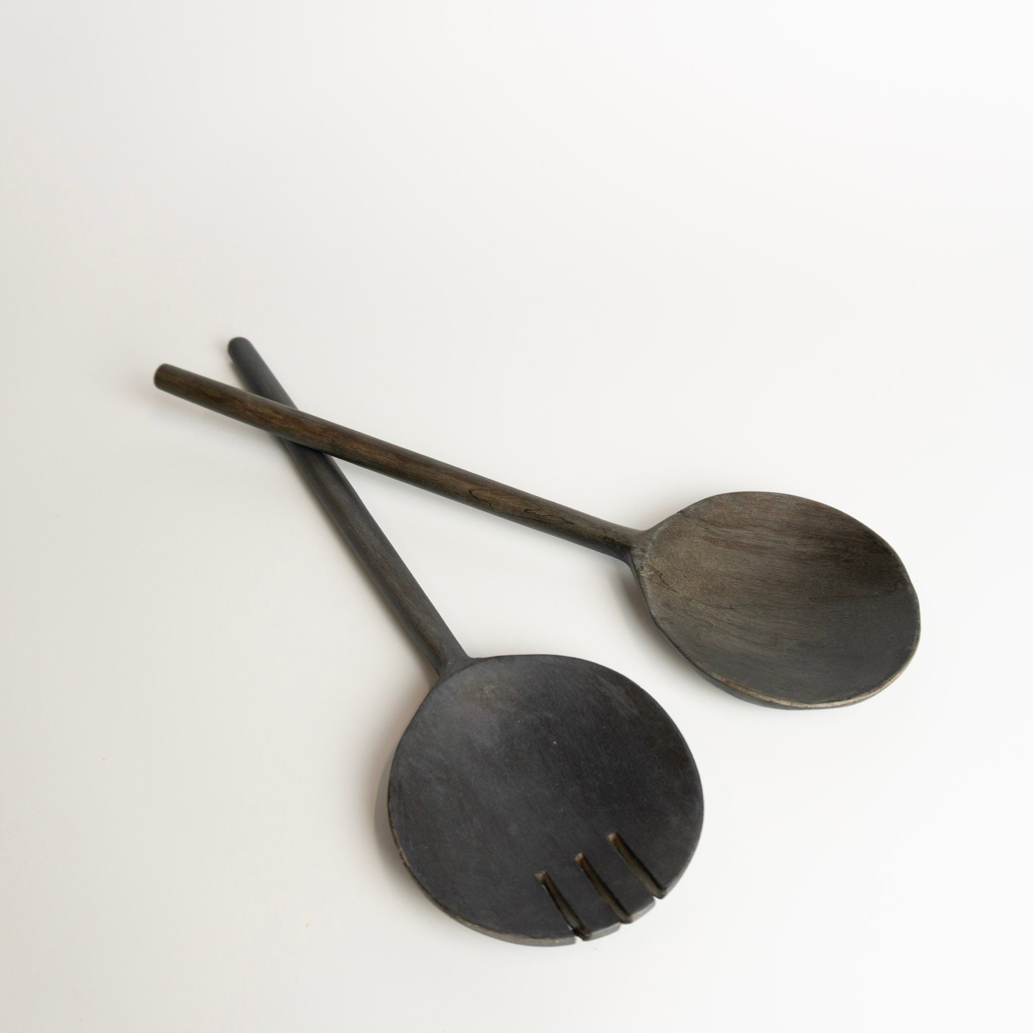 12" Dark Brown Wood Bowl & Server Set