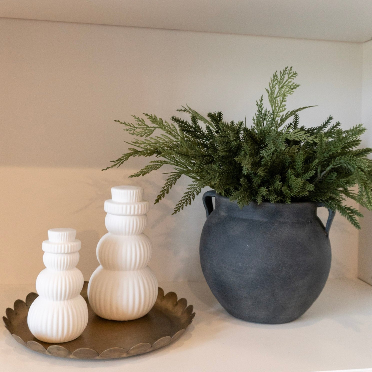 Stoneware Bisque LED Snowman