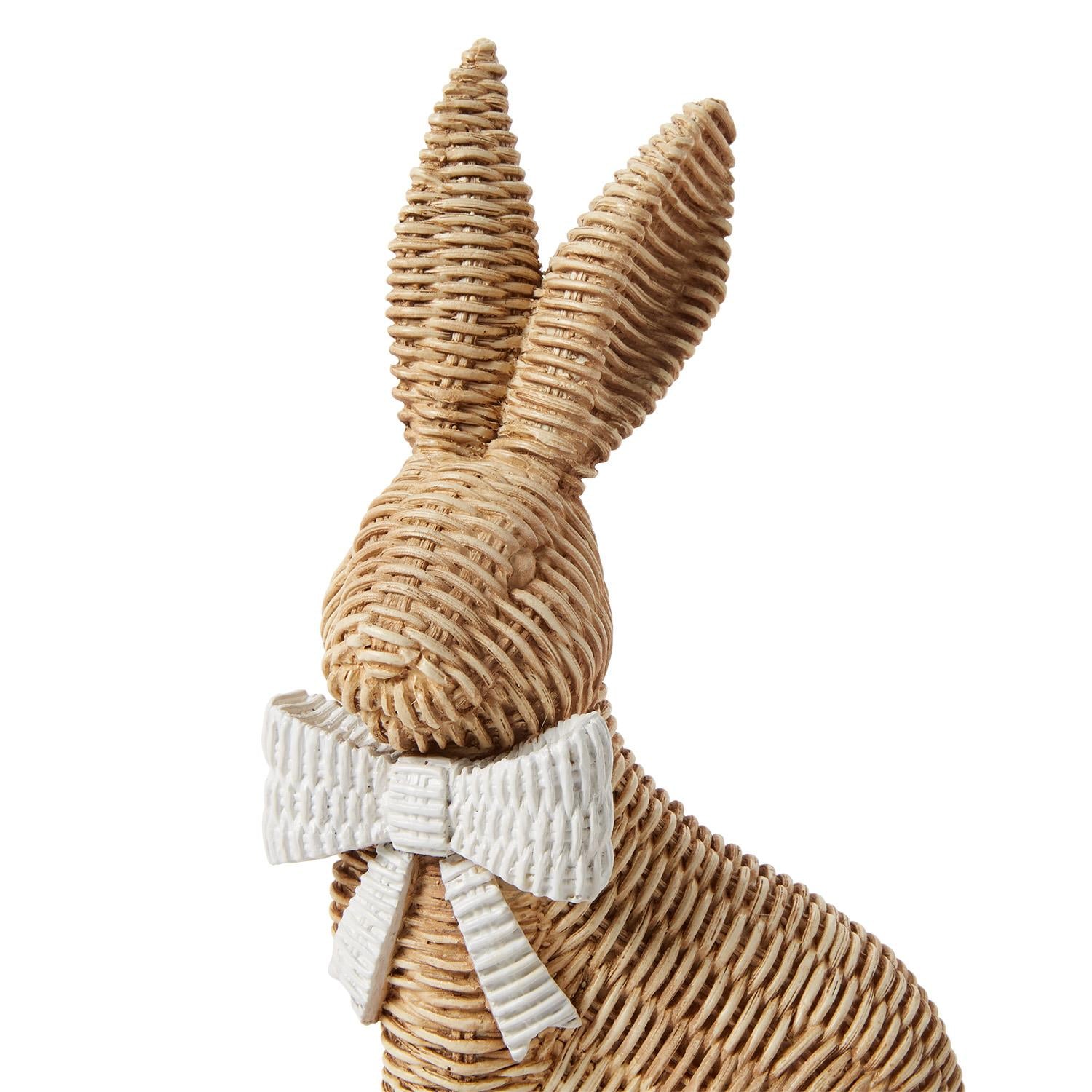 Wicker Bunnies with Bow (Set of 2)