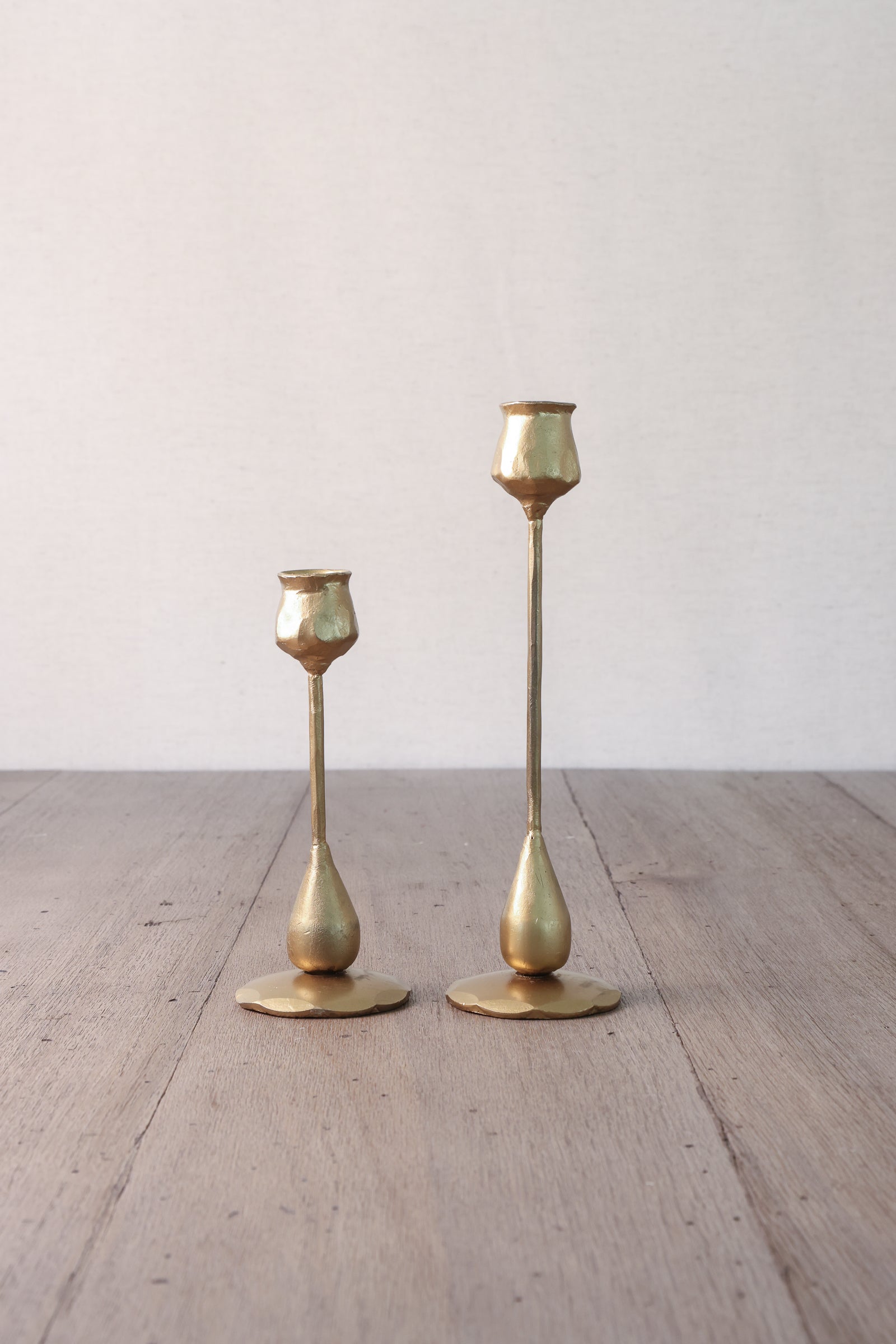 Hand-Forge Gold Candlesticks