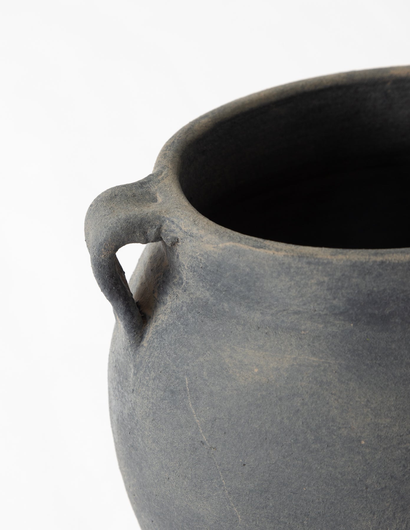 Loop Handle Charcoal Vase