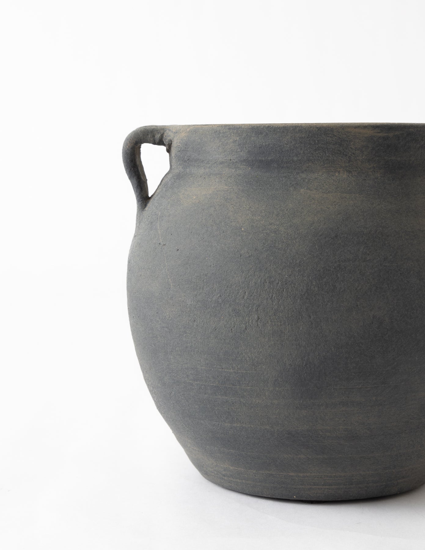 Loop Handle Charcoal Vase