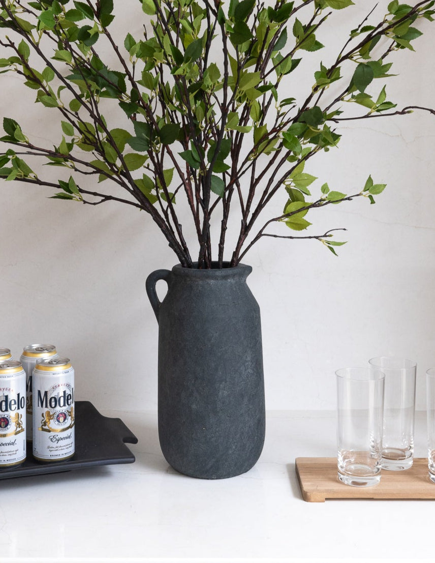 Charcoal Handle Vase - 10"