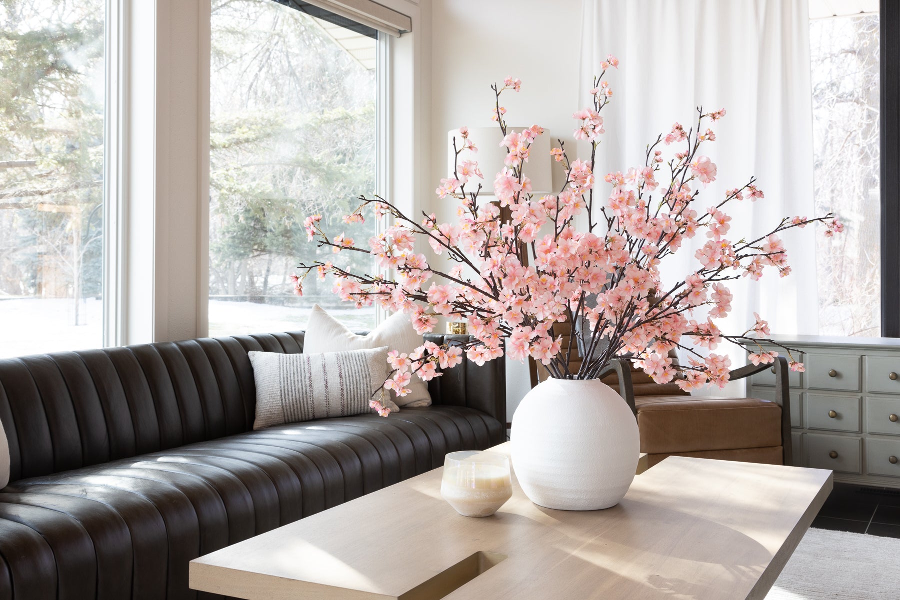 Pink Blossom Stem - 43"