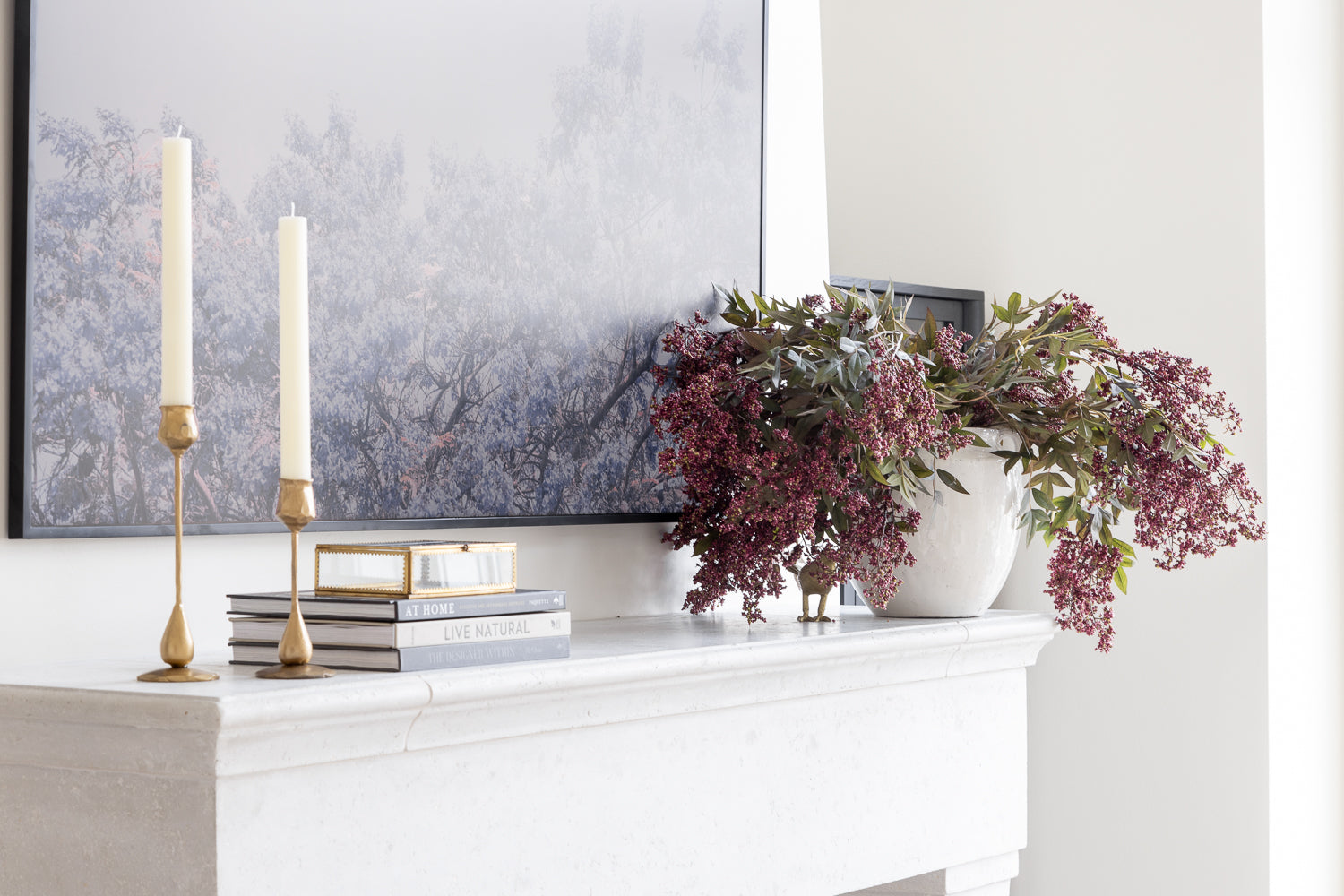 Dusty Plum Berry Spray 47"