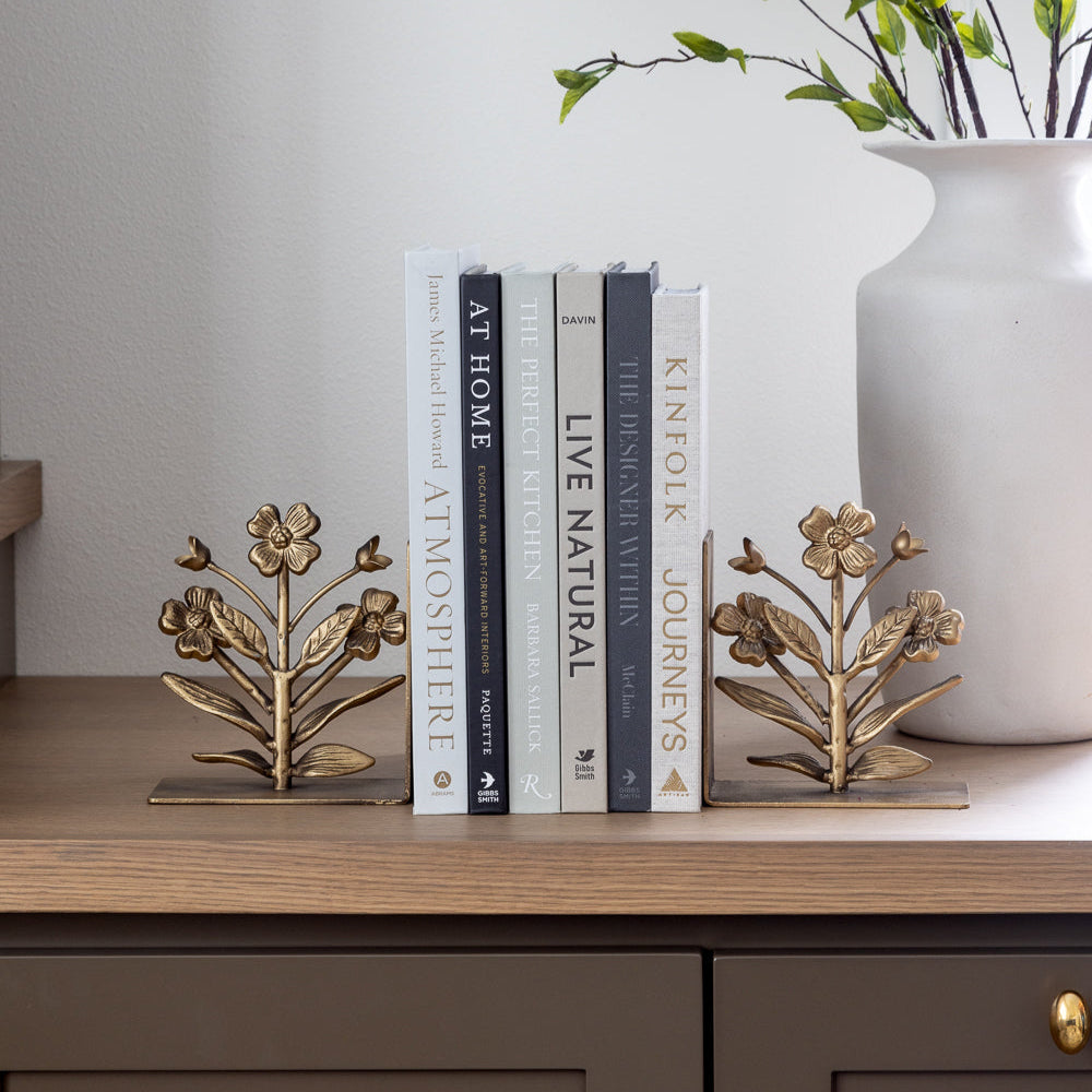 Metal Flower Bookends