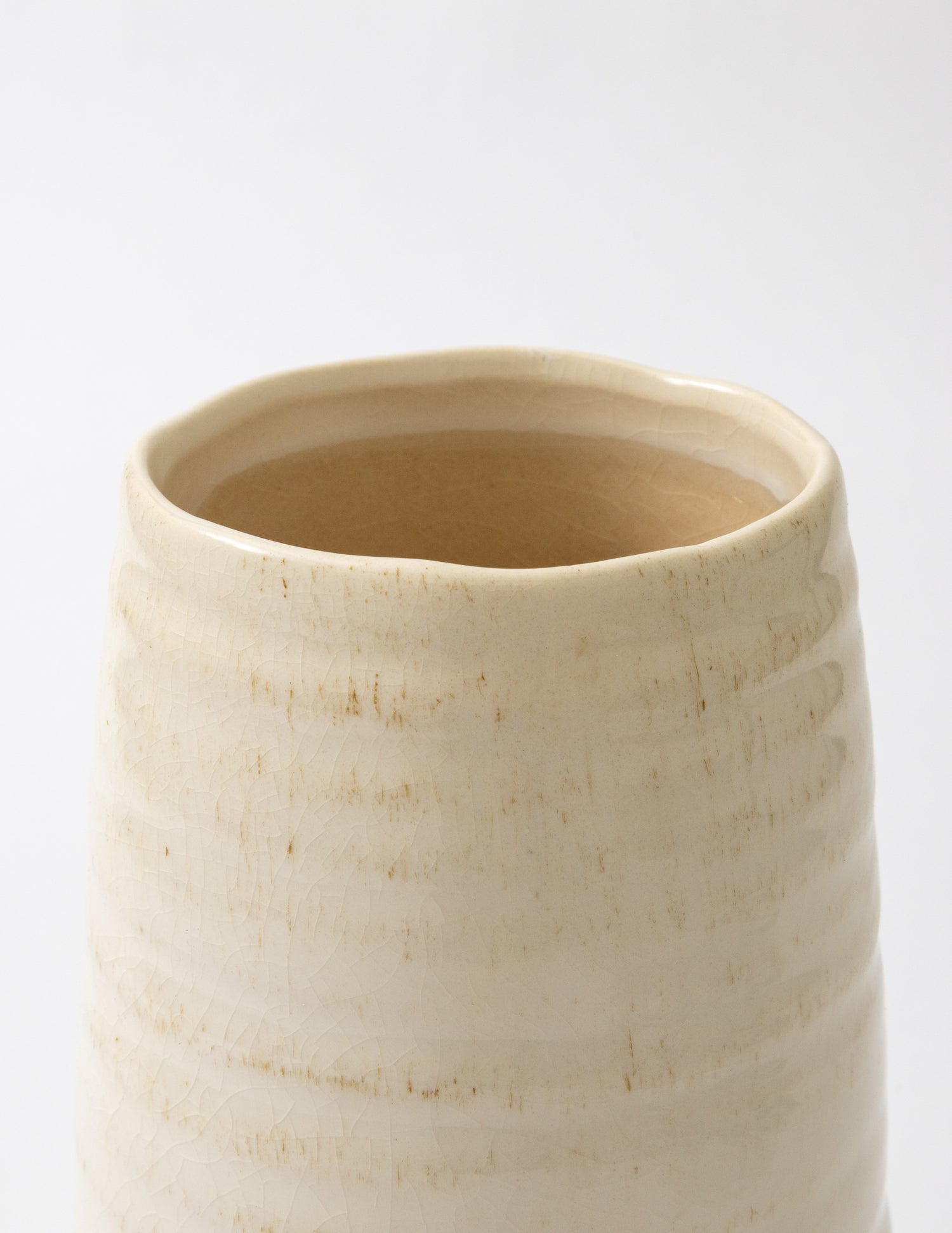 Cream & Brown Crackle Vase