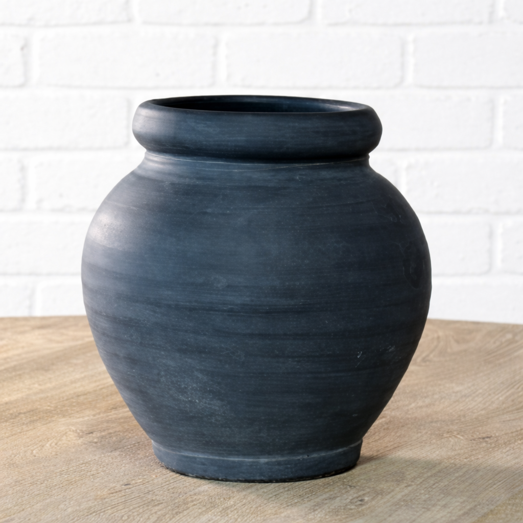 9.8" Fat Lip Vase Black