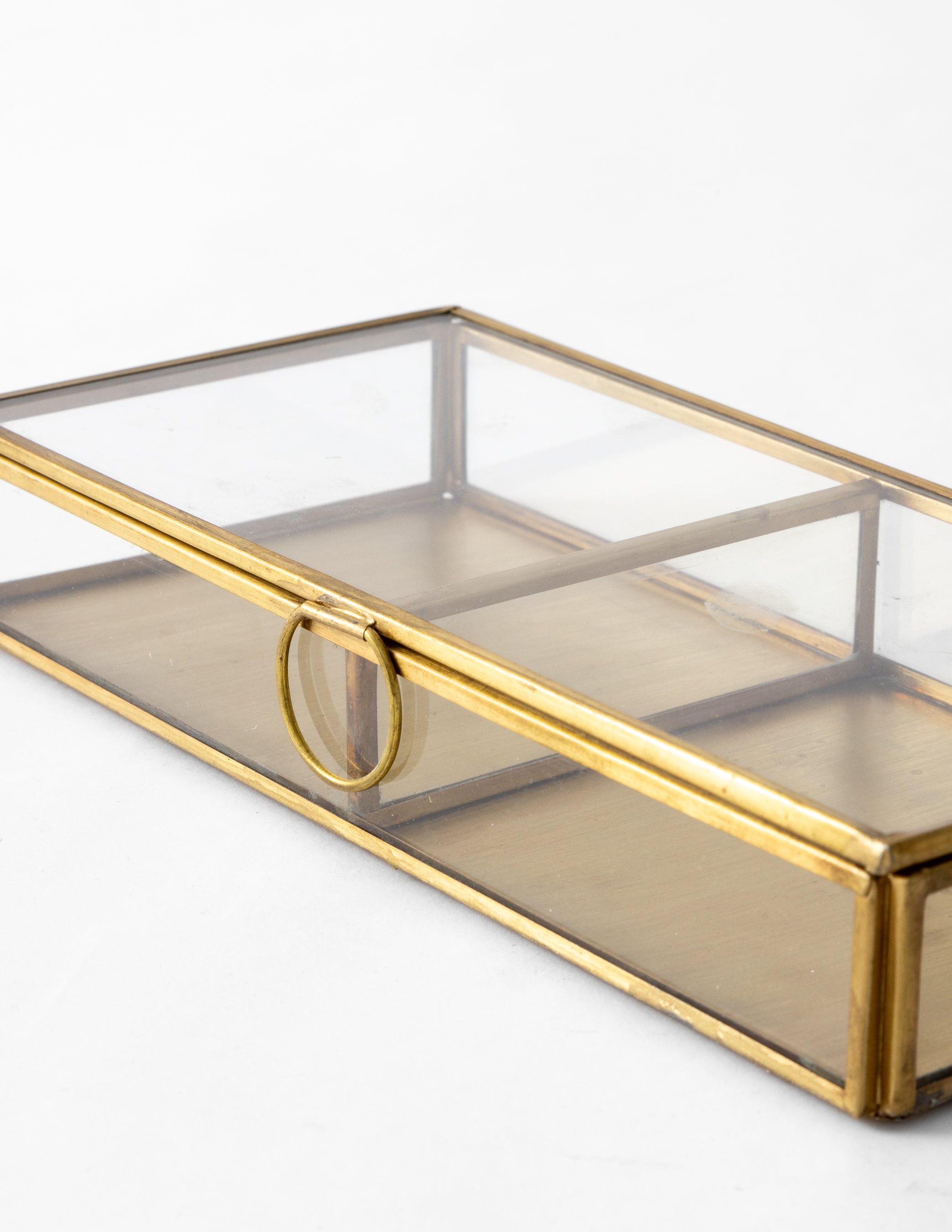 Brass & Glass Hinged Box