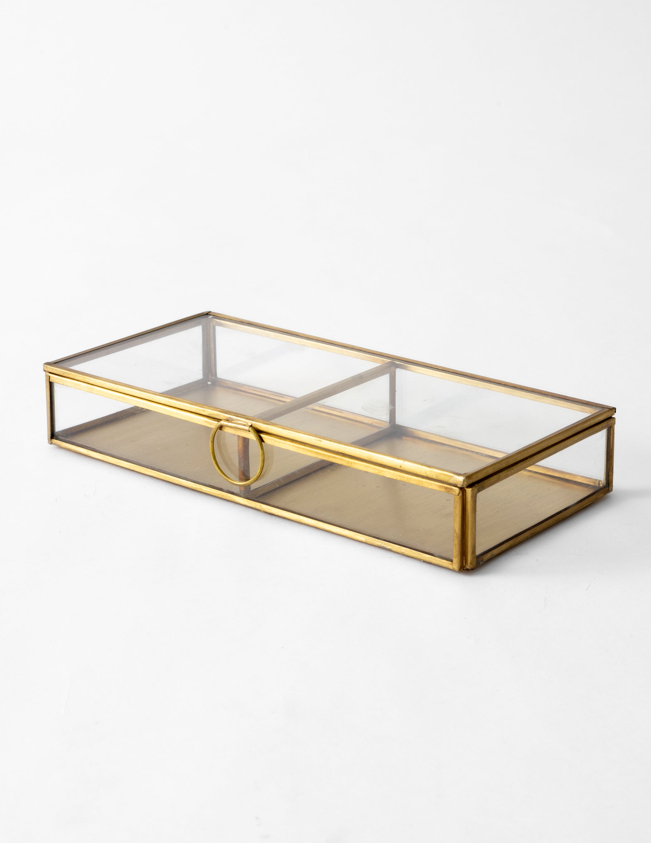 Brass & Glass Hinged Box