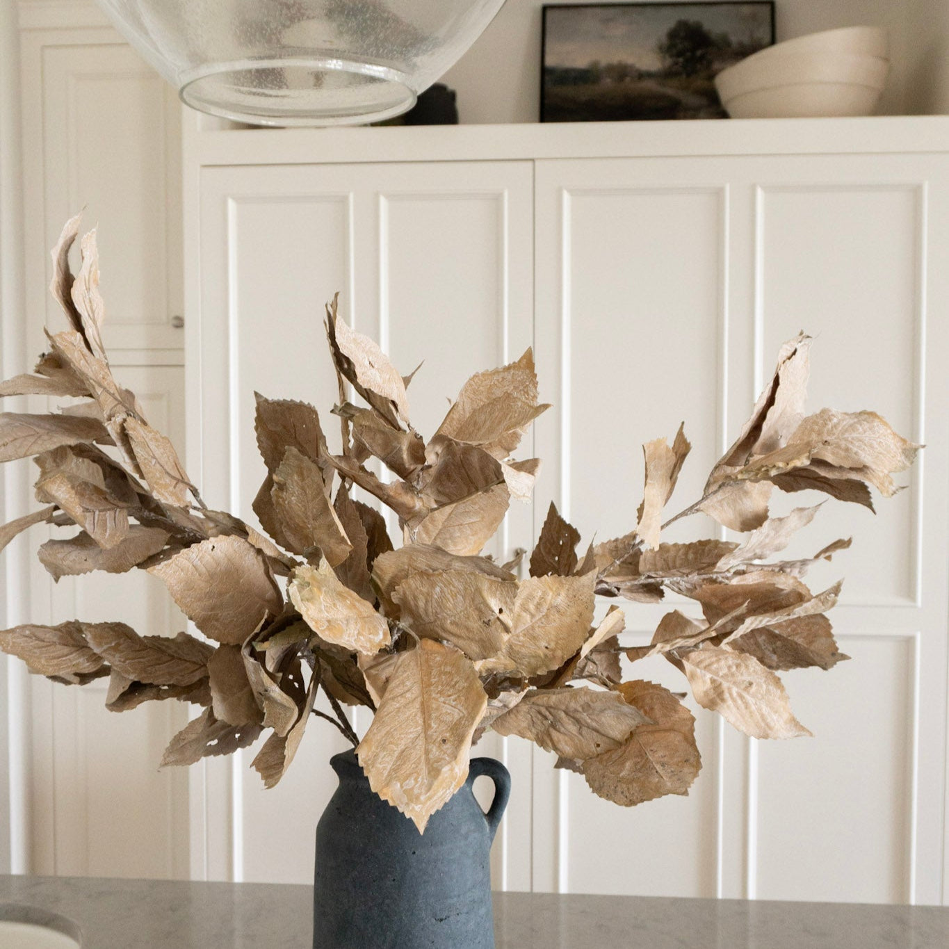 Dried Hydrangea Leaf Stem ~ Tan