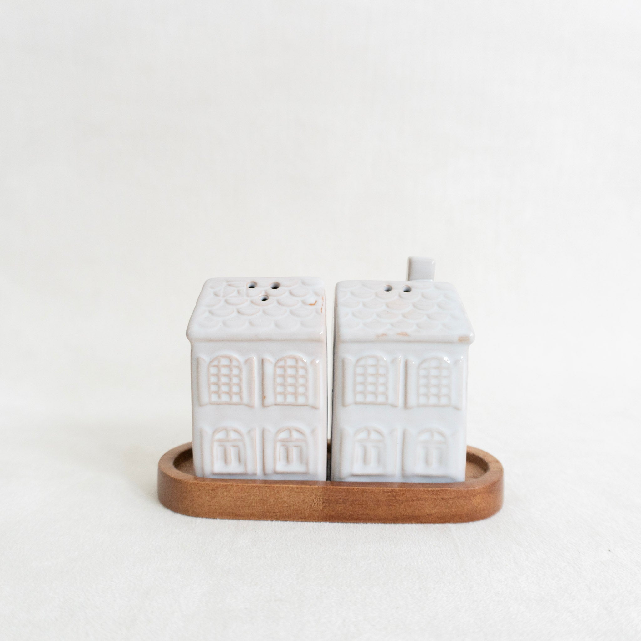 Stoneware House Salt & Pepper Shakers
