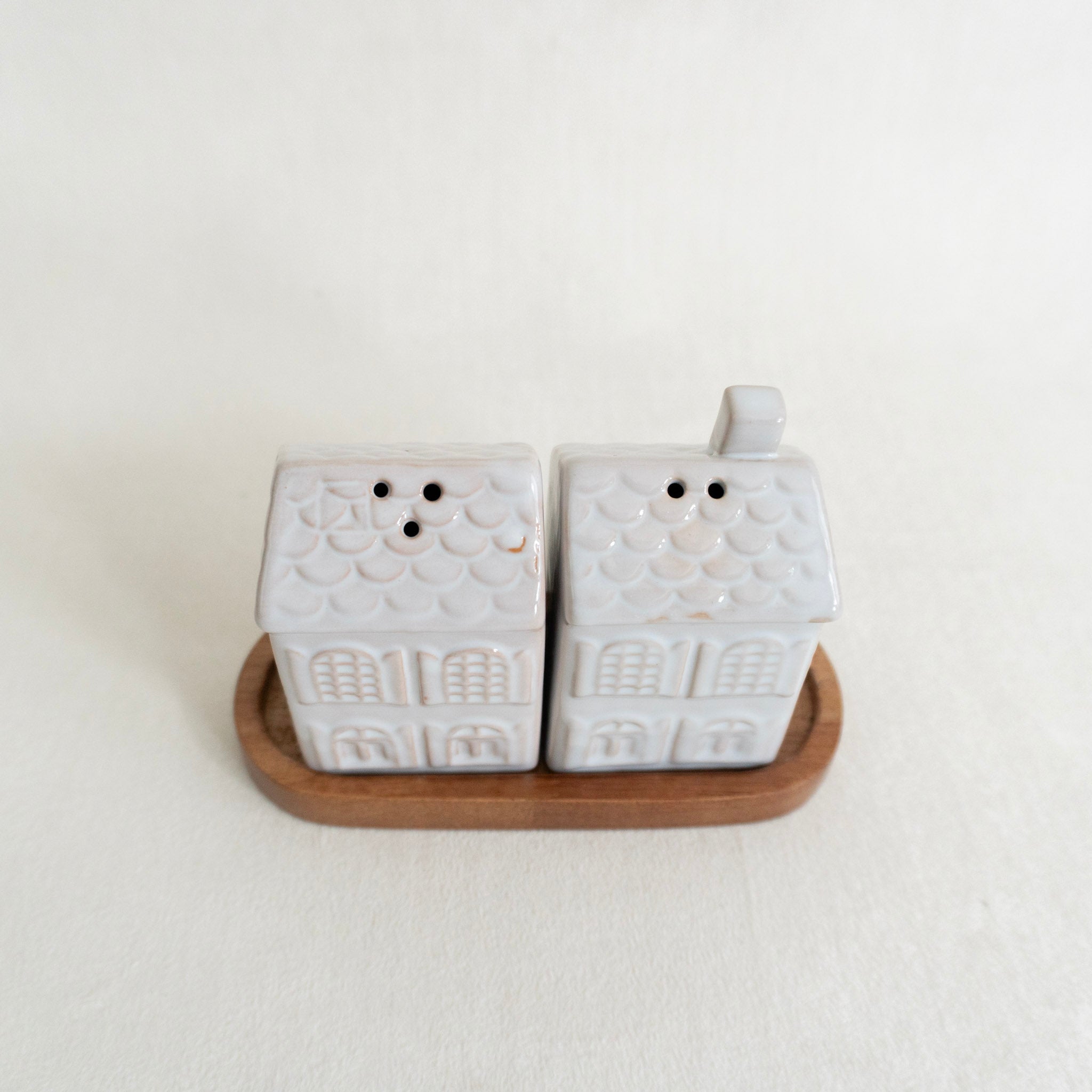 Stoneware House Salt & Pepper Shakers