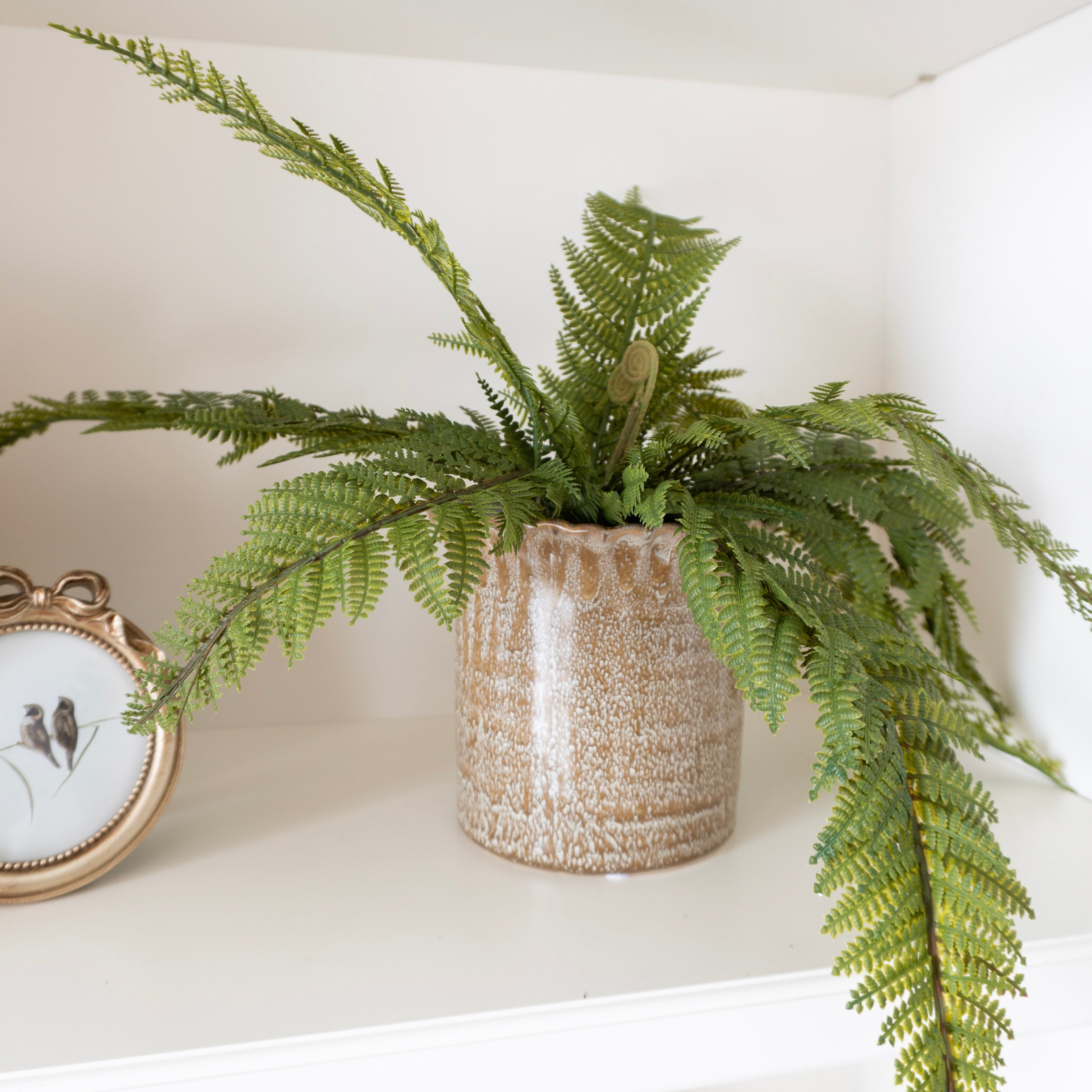 Brown Speck Scallop Top Vase