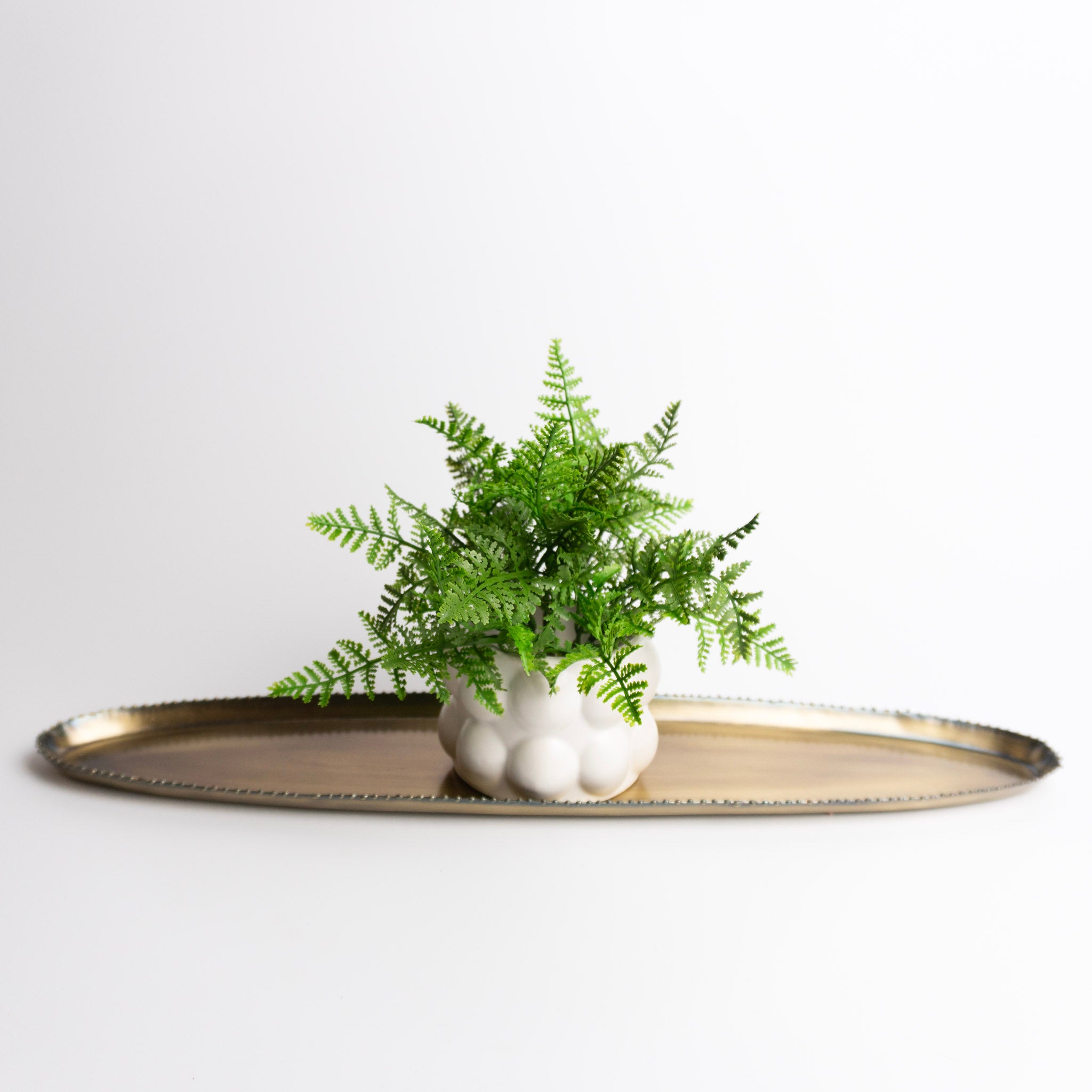 Antique Brass Oval Metal Tray
