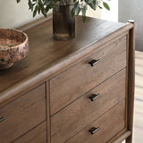 Glenview 6 Drawer Dresser - Weathered Oak Veneer | shipping 6/25/2024